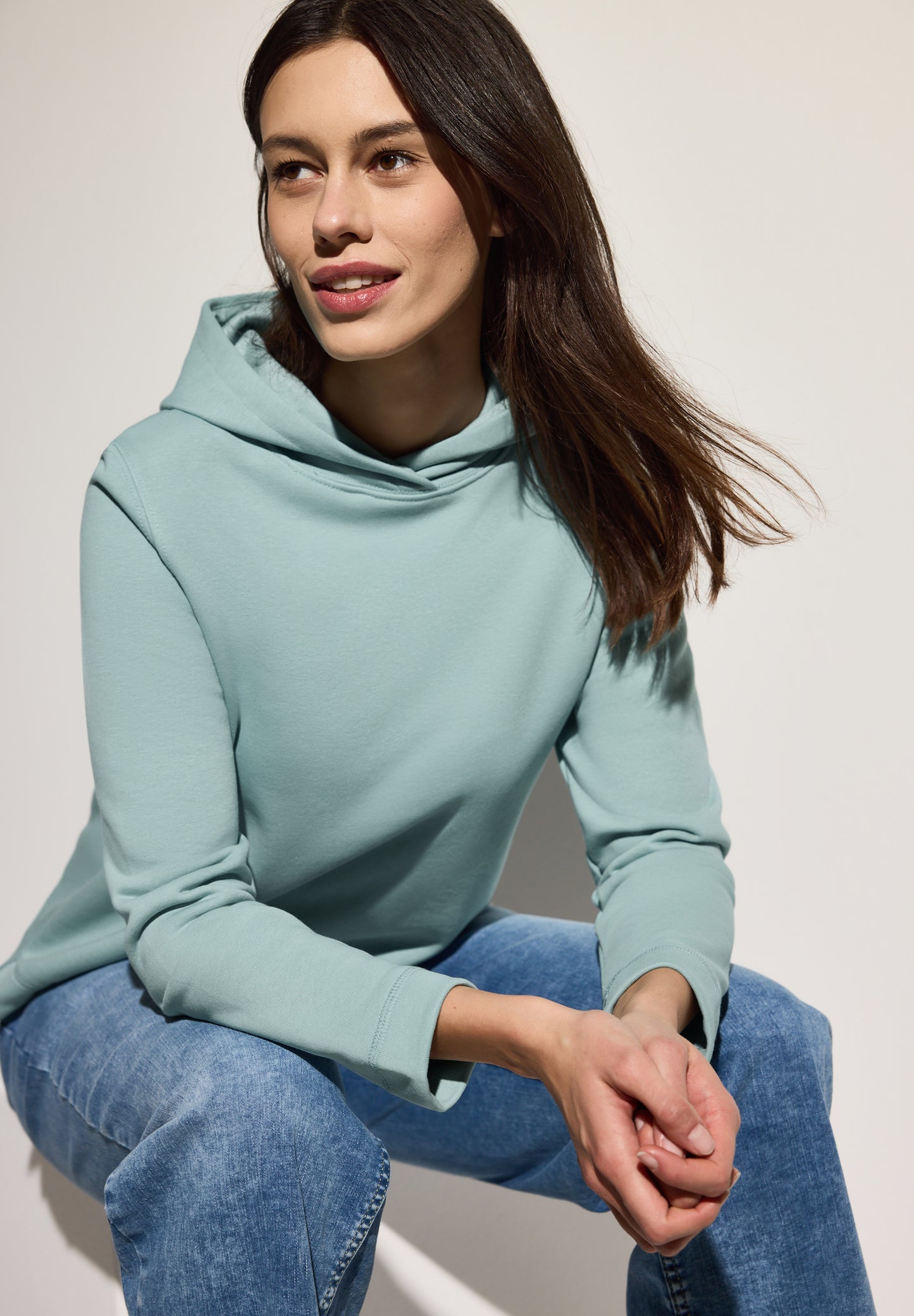 CECIL Basic Hoodie - Farbe: cool salvia green