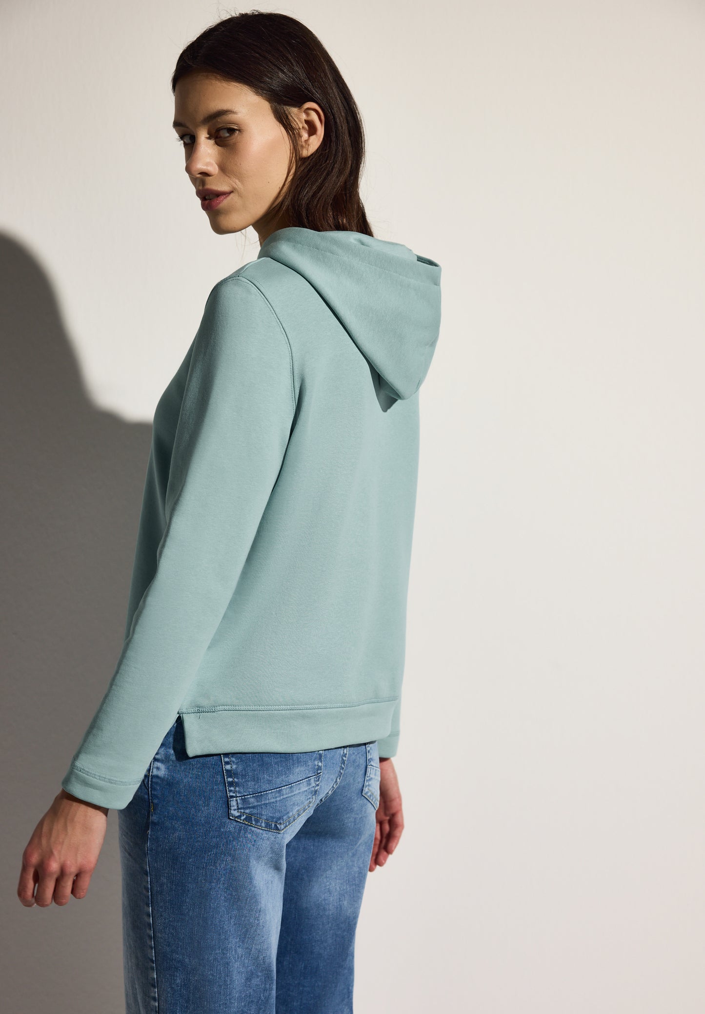 CECIL Basic Hoodie - Farbe: cool salvia green