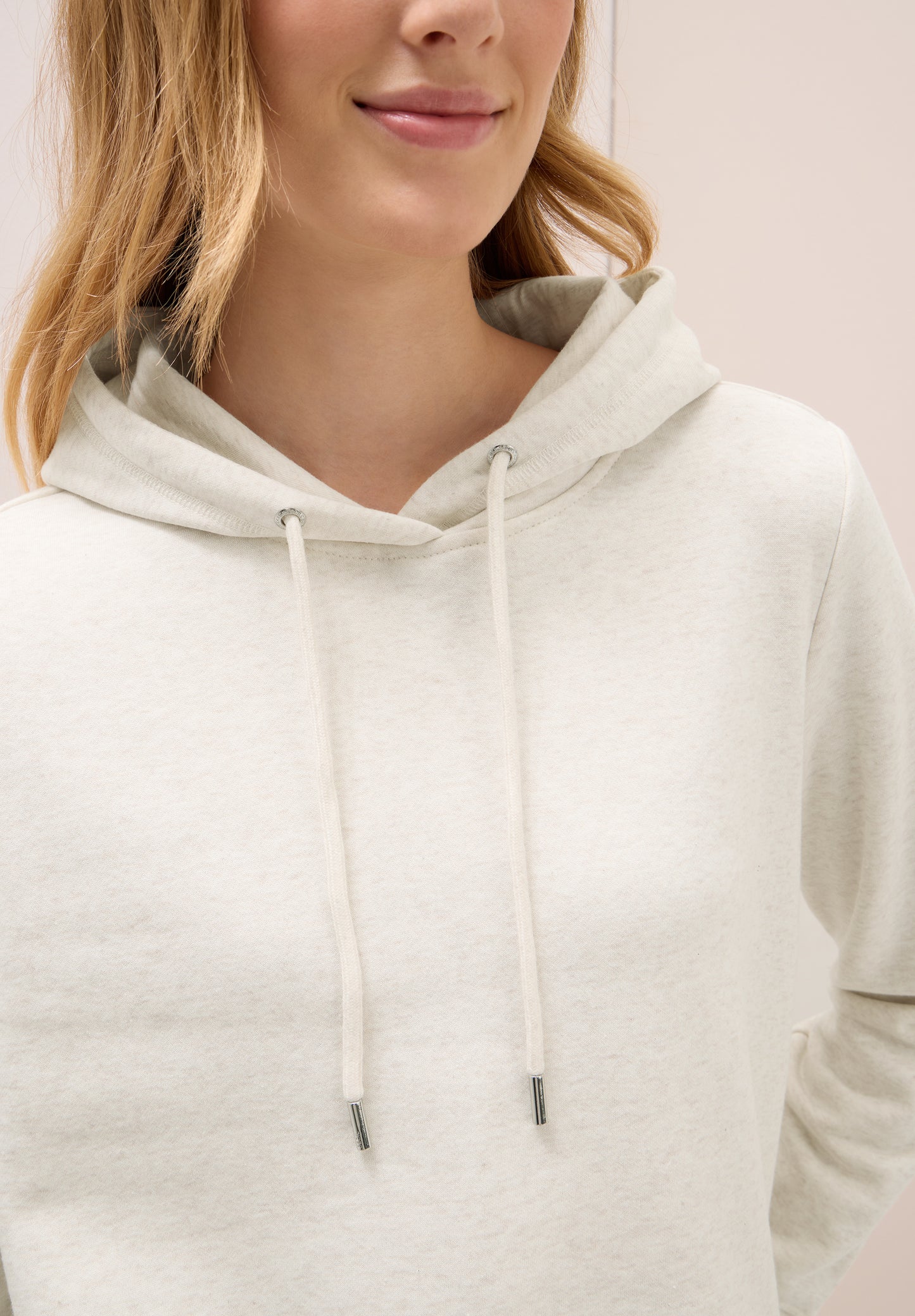 CECIL Sweatshirt mit Kapuze - Farbe: oat milk beige melange