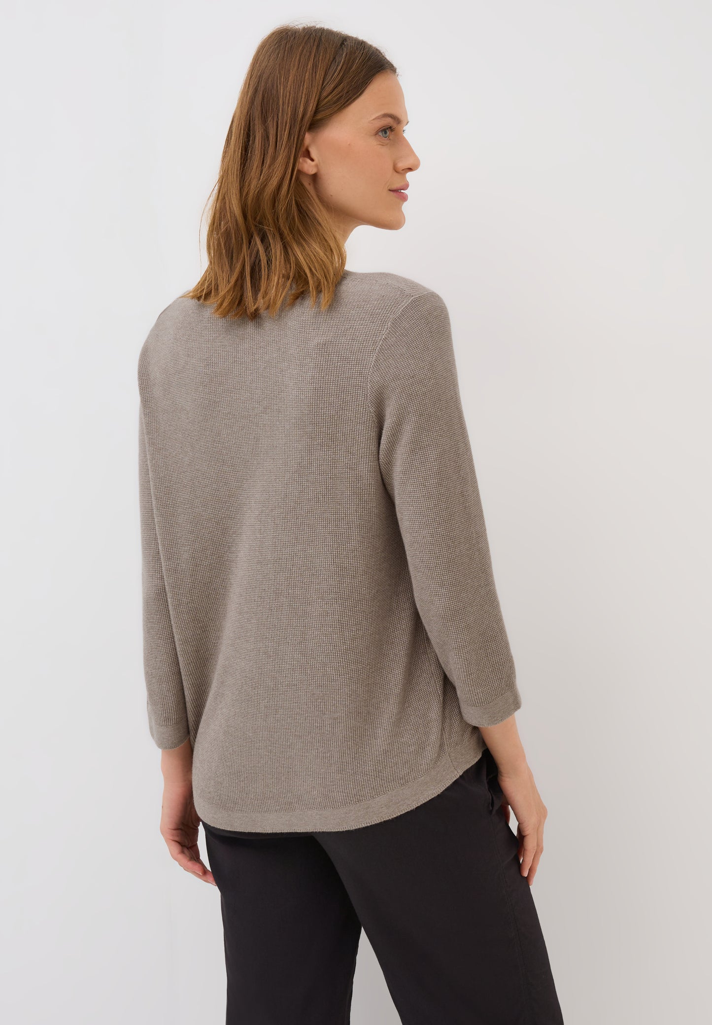 CECIL V-Neck Strickpullover - Farbe: toffee cream melange