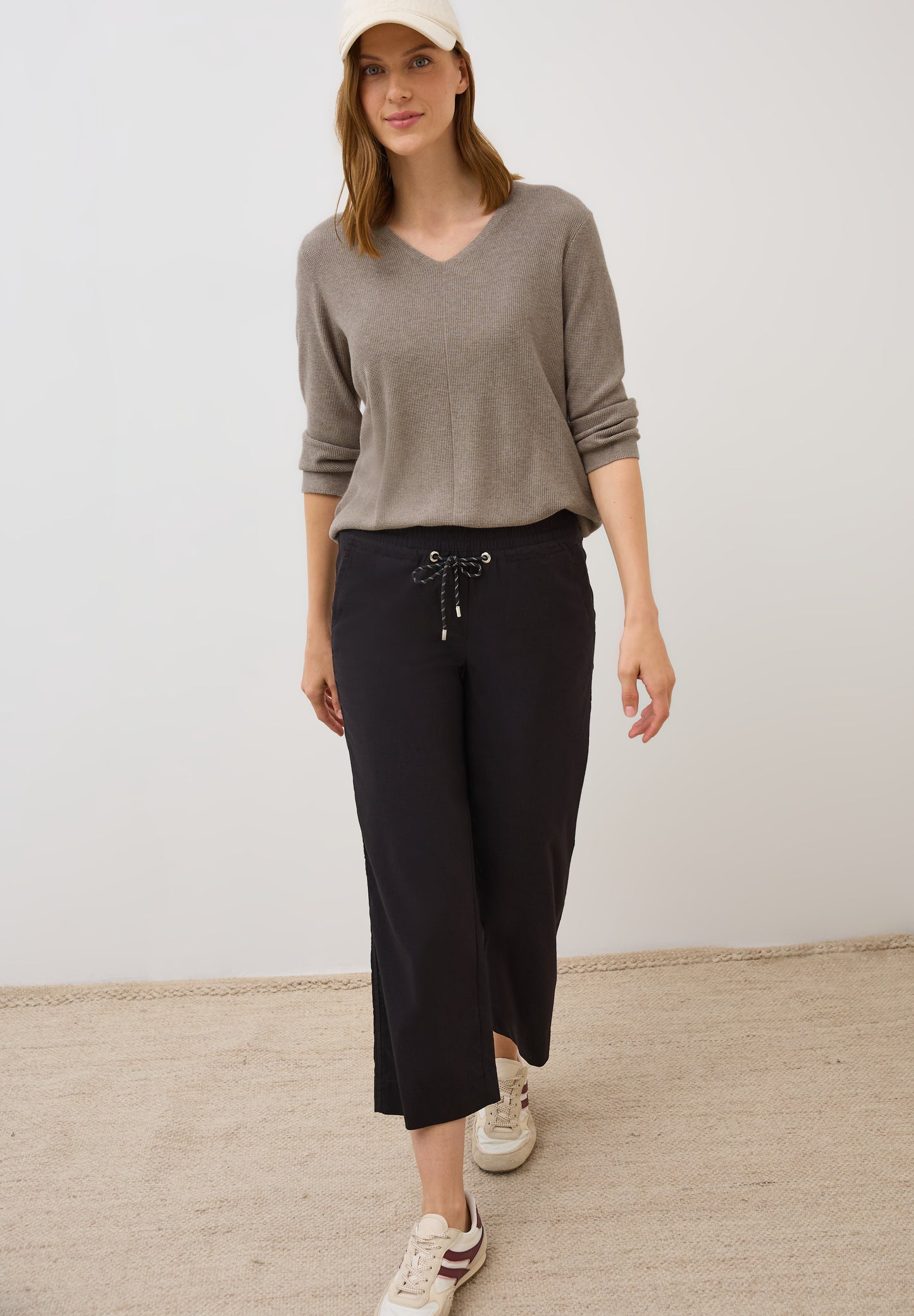 CECIL V-Neck Strickpullover - Farbe: toffee cream melange