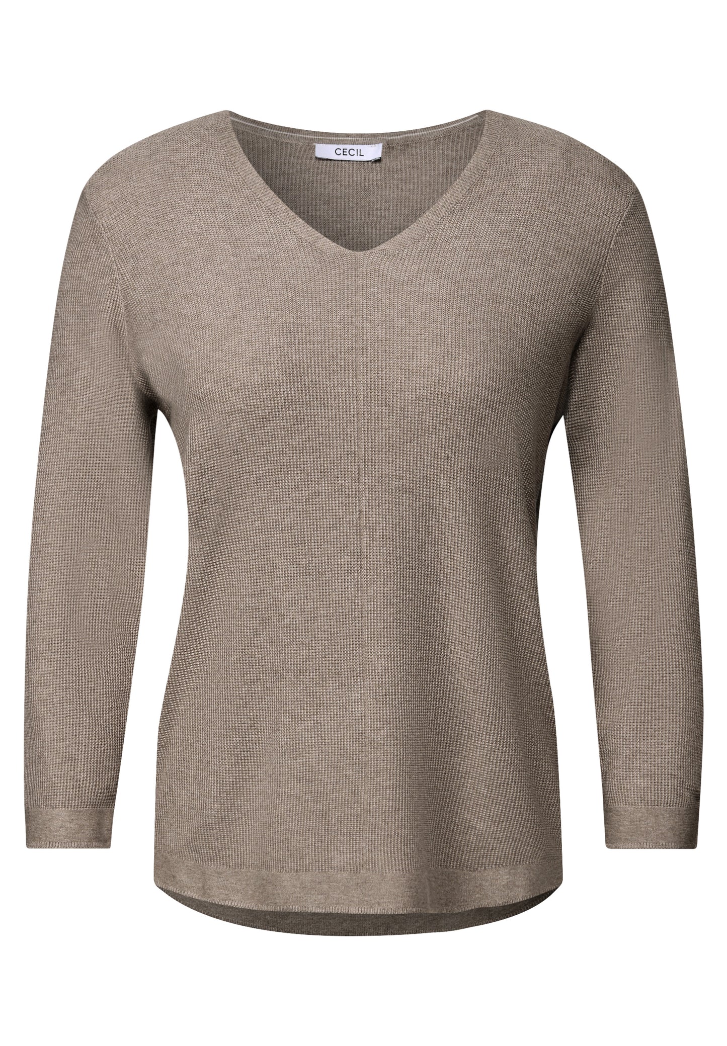 CECIL V-Neck Strickpullover - Farbe: toffee cream melange