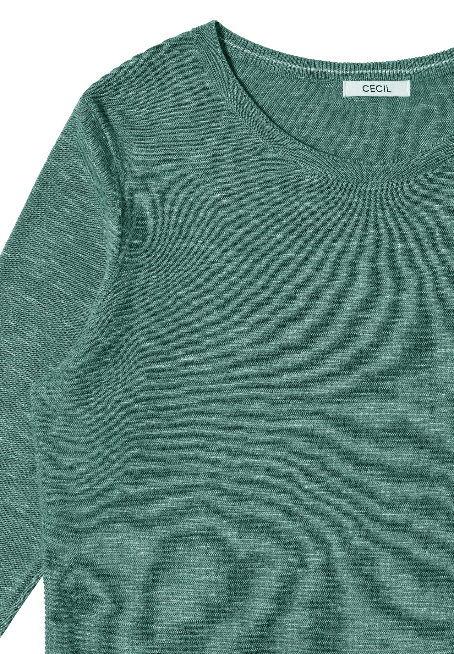 CECIL Strukturpullover - Farbe: smoky green heather melange
