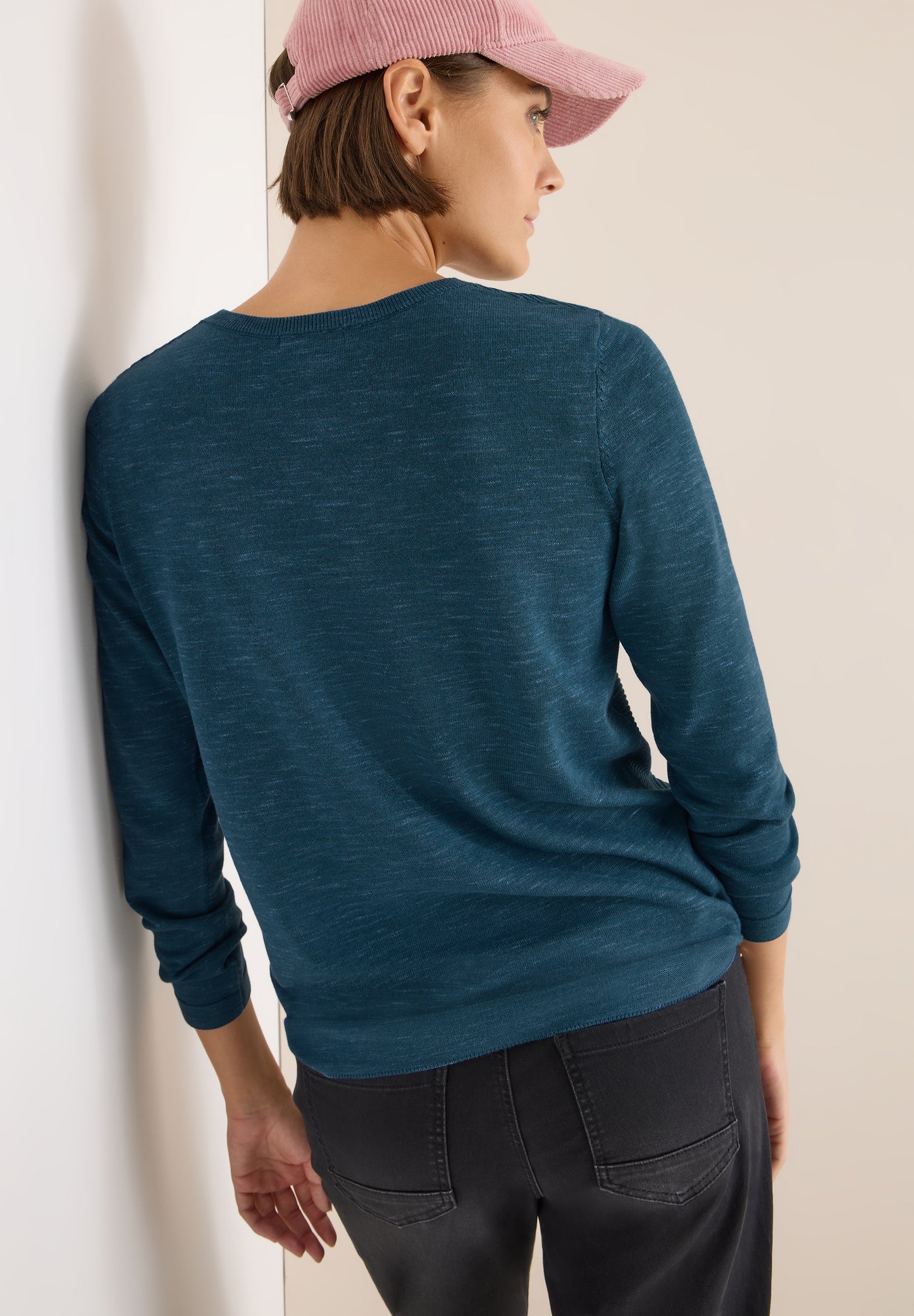 CECIL Strukturpullover - Farbe: teal blue heather melange