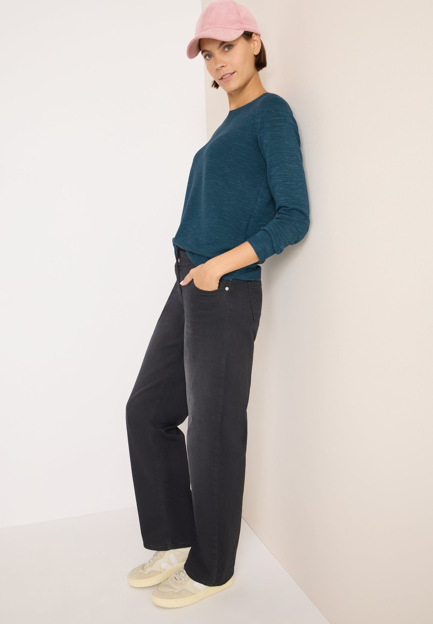 CECIL Strukturpullover - Farbe: teal blue heather melange