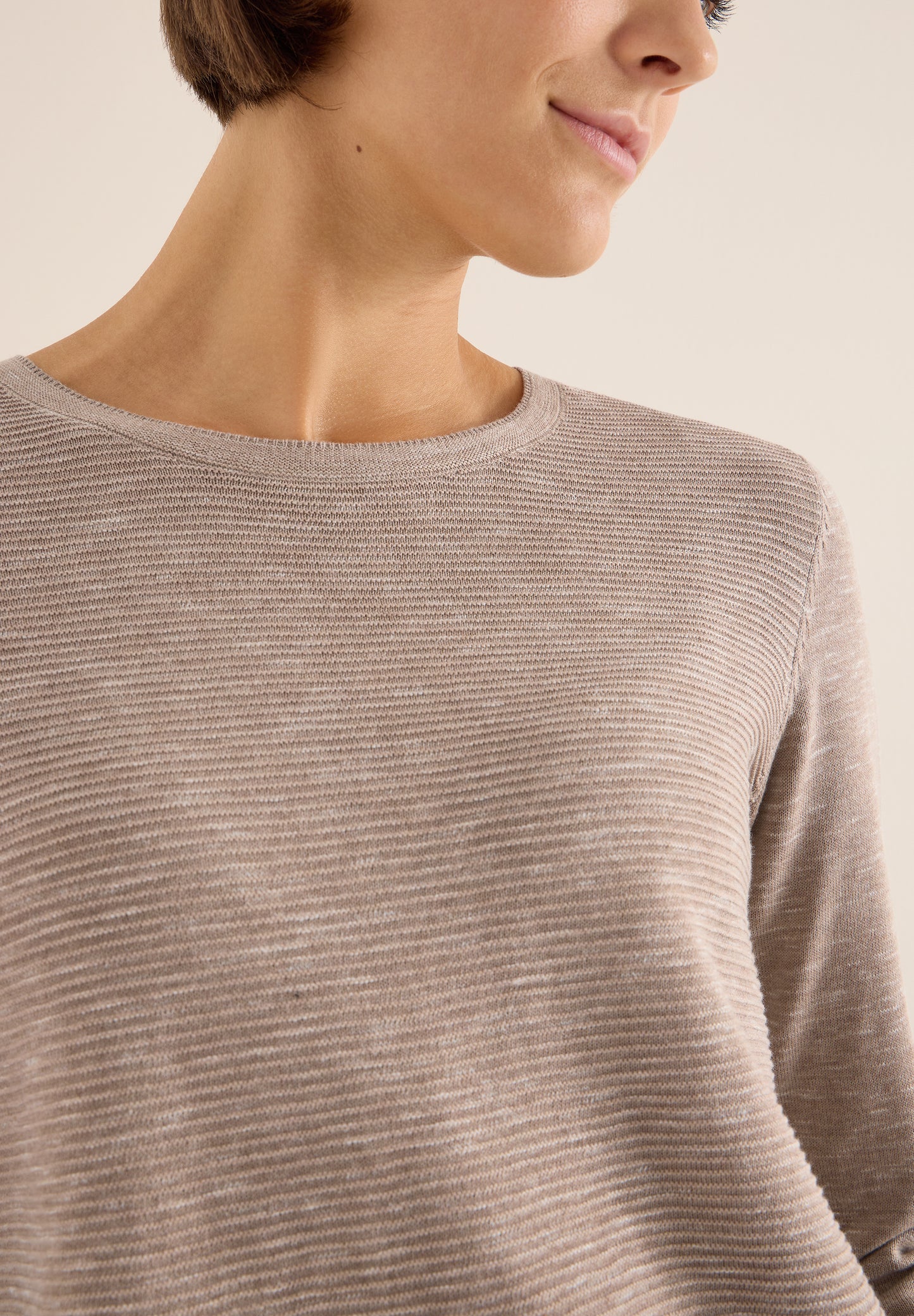 CECIL Strukturpullover - Farbe: toffee cream heather melange