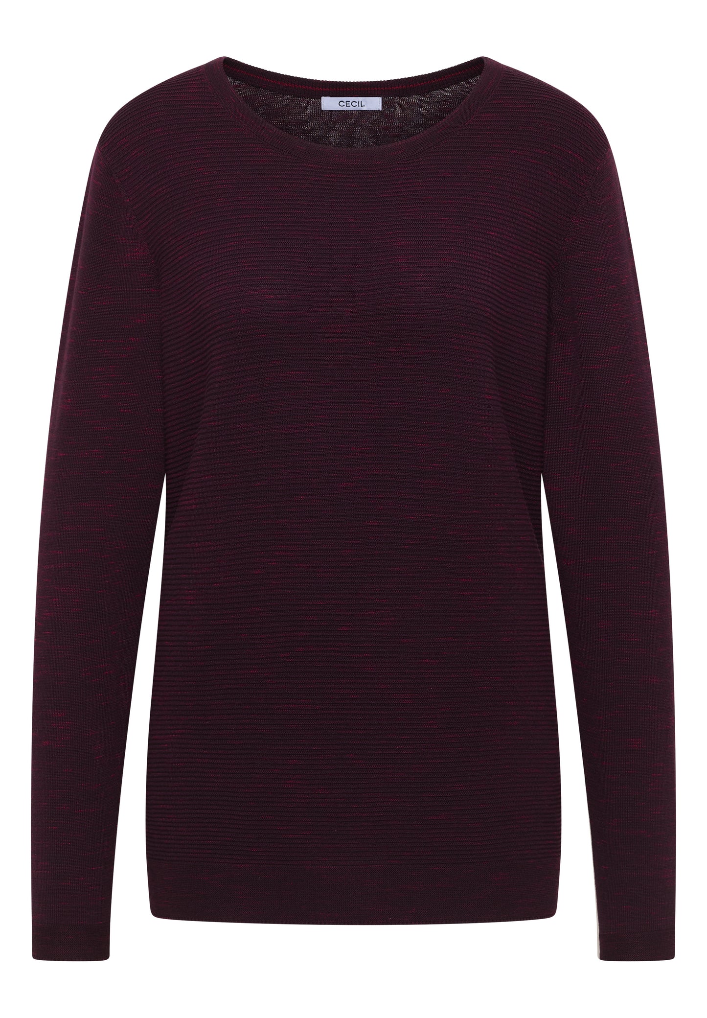 CECIL Strukturpullover - Farbe: eggplant red heather melange