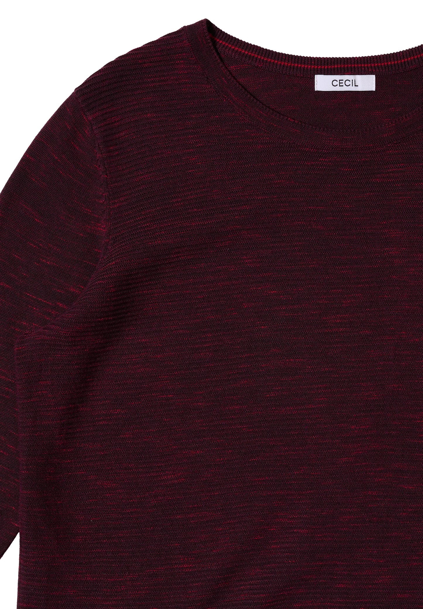 CECIL Strukturpullover - Farbe: eggplant red heather melange