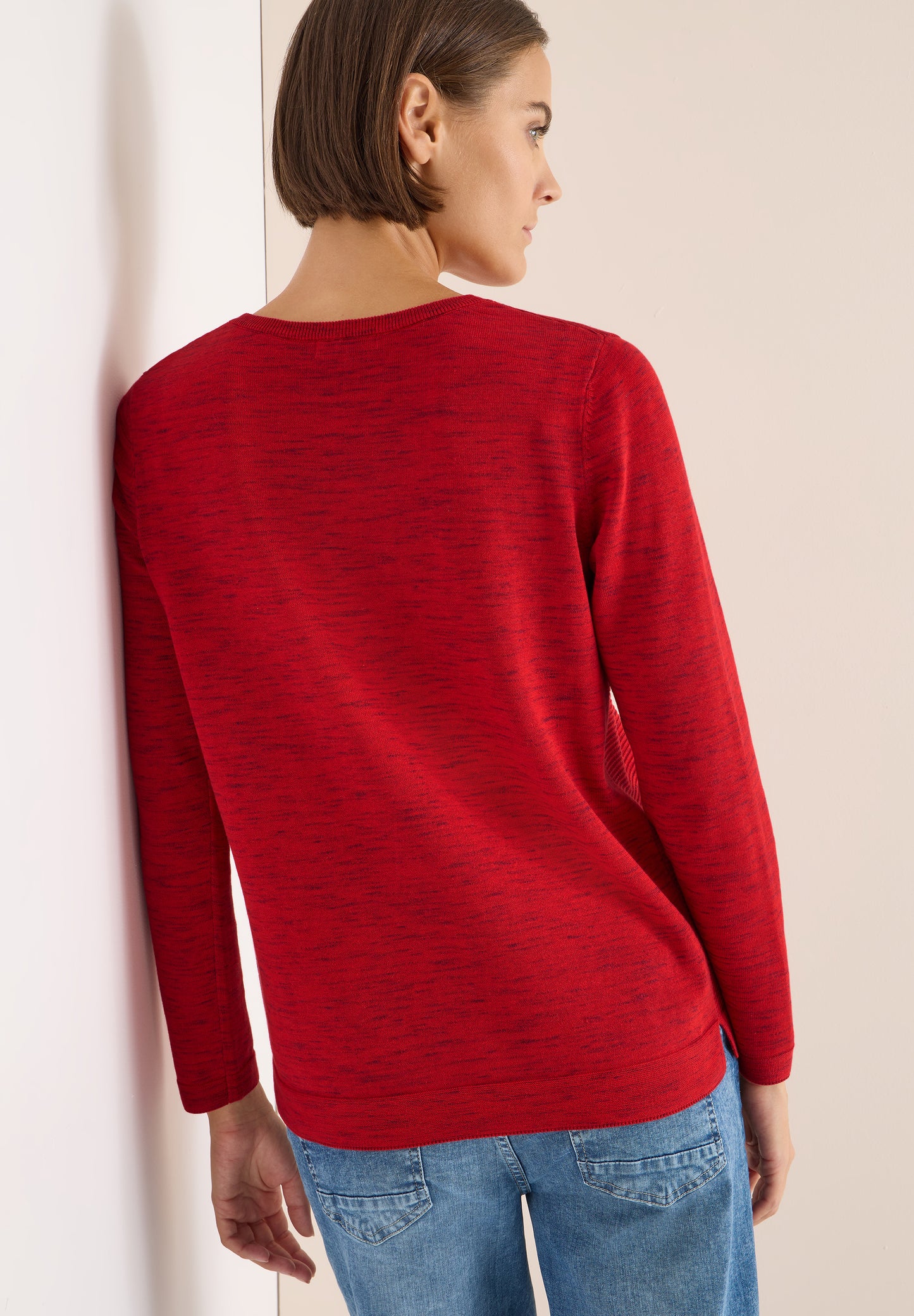 CECIL Strukturpullover - Farbe: fiery red heather melange
