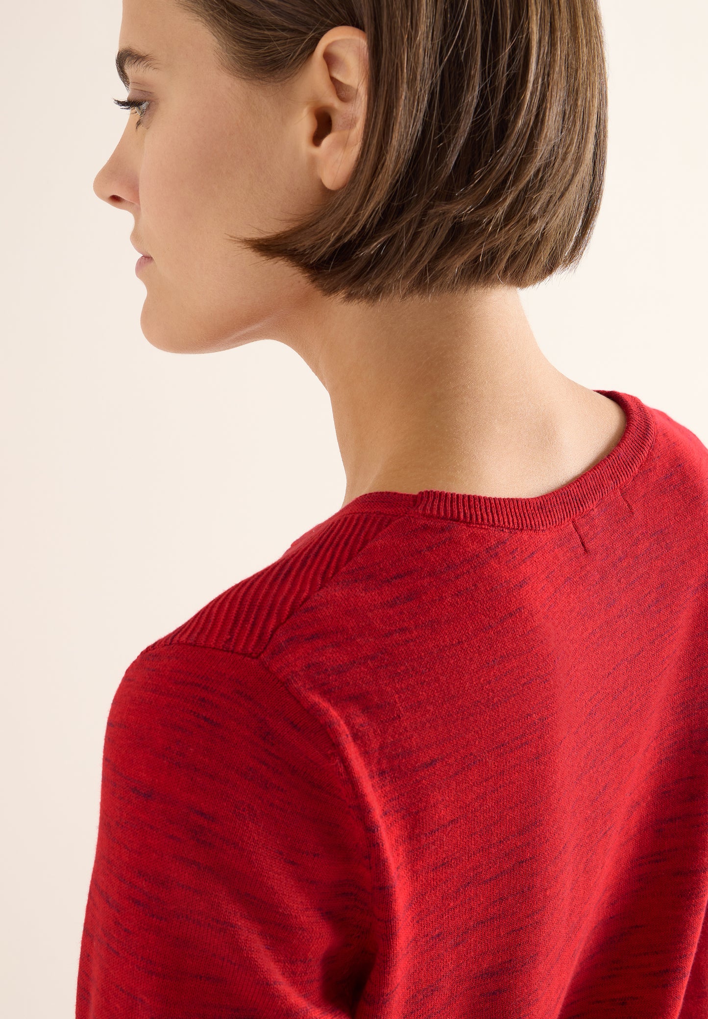 CECIL Strukturpullover - Farbe: fiery red heather melange