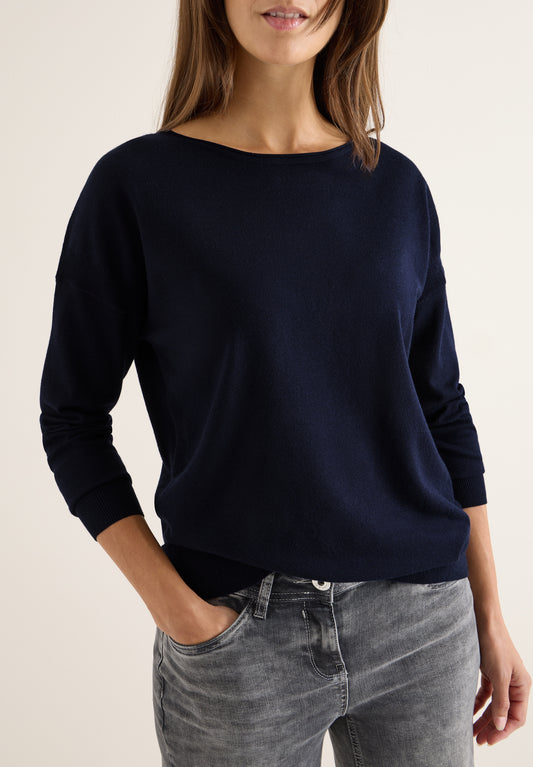 CECIL Pullover mit Strukturdetail - Farbe: urban dark blue