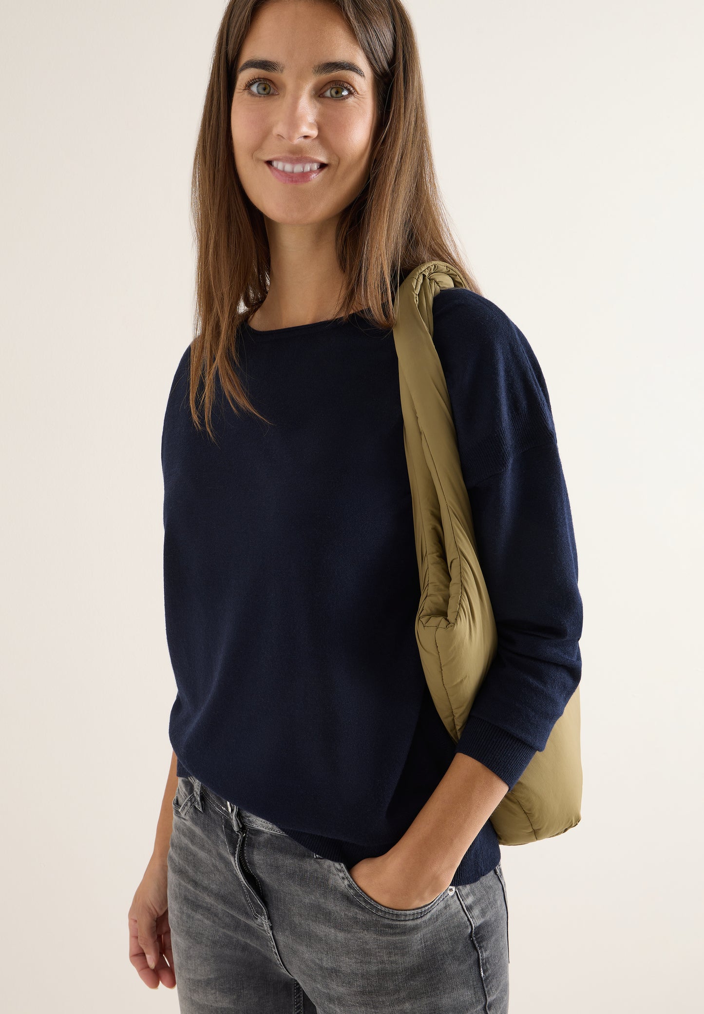 CECIL Pullover mit Strukturdetail - Farbe: urban dark blue