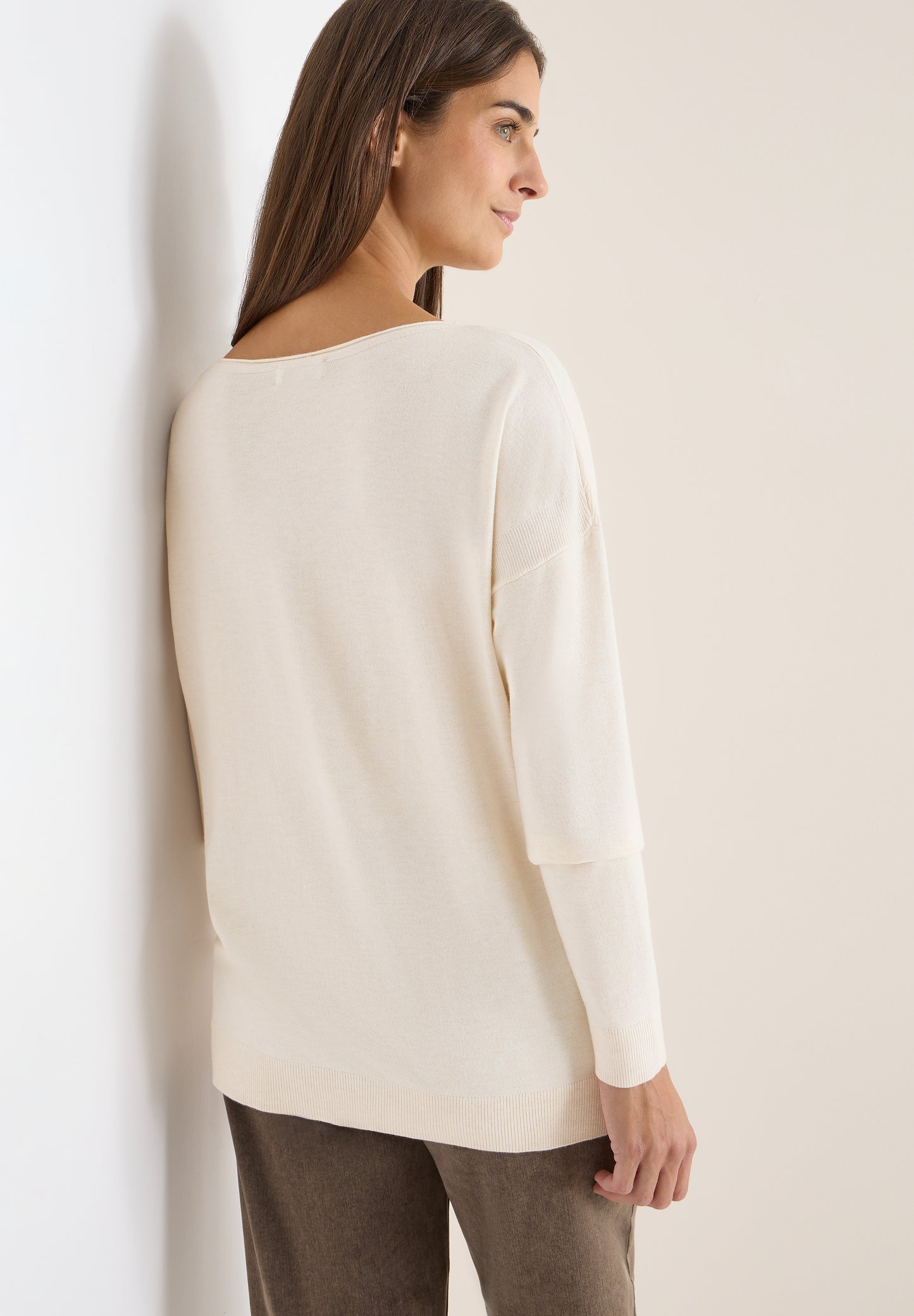 CECIL Pullover mit Strukturdetail - Farbe: oat milk beige melange