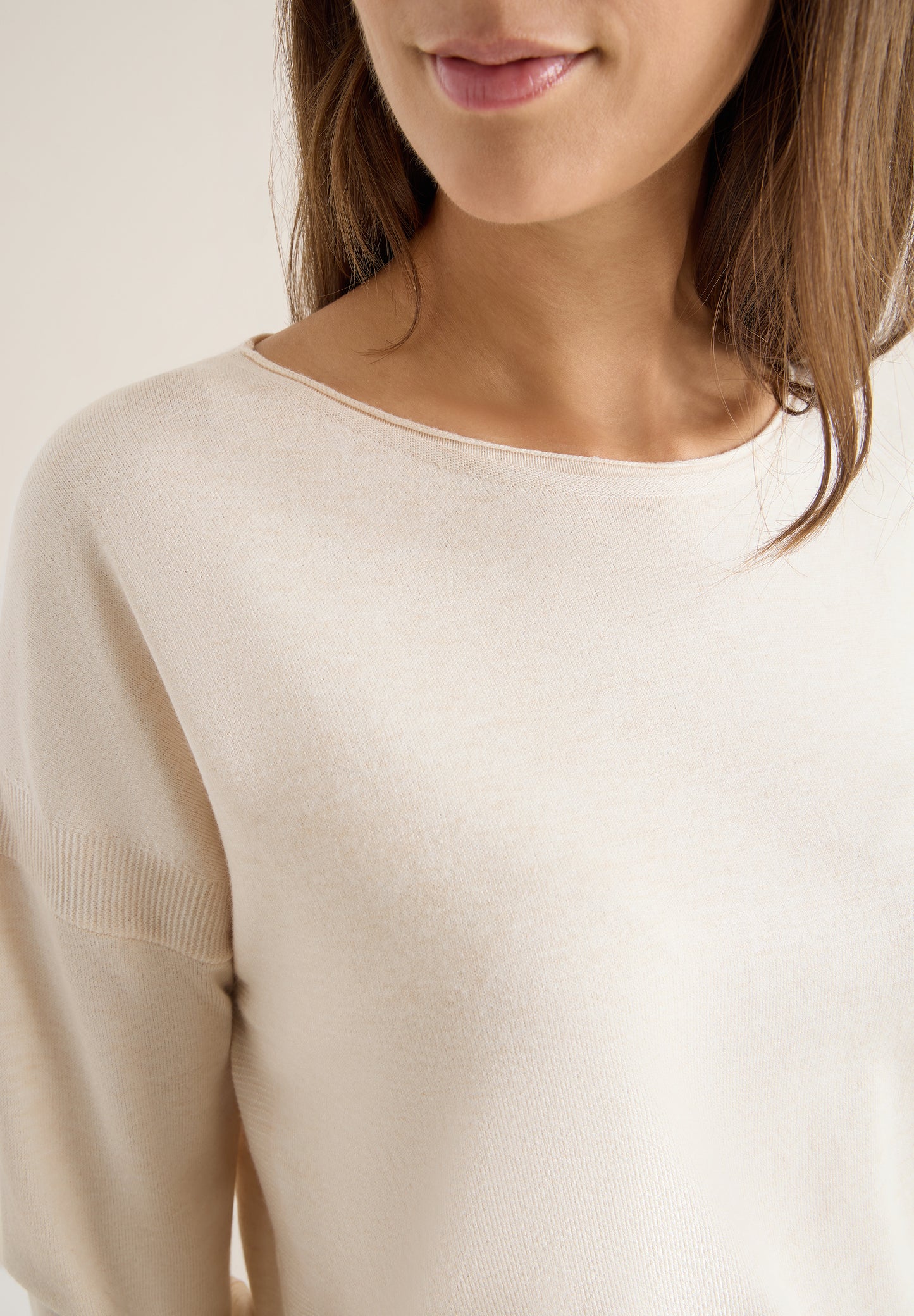 CECIL Pullover mit Strukturdetail - Farbe: oat milk beige melange