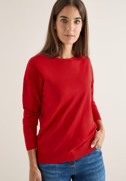 CECIL Pullover mit Strukturdetail - Farbe: fiery red