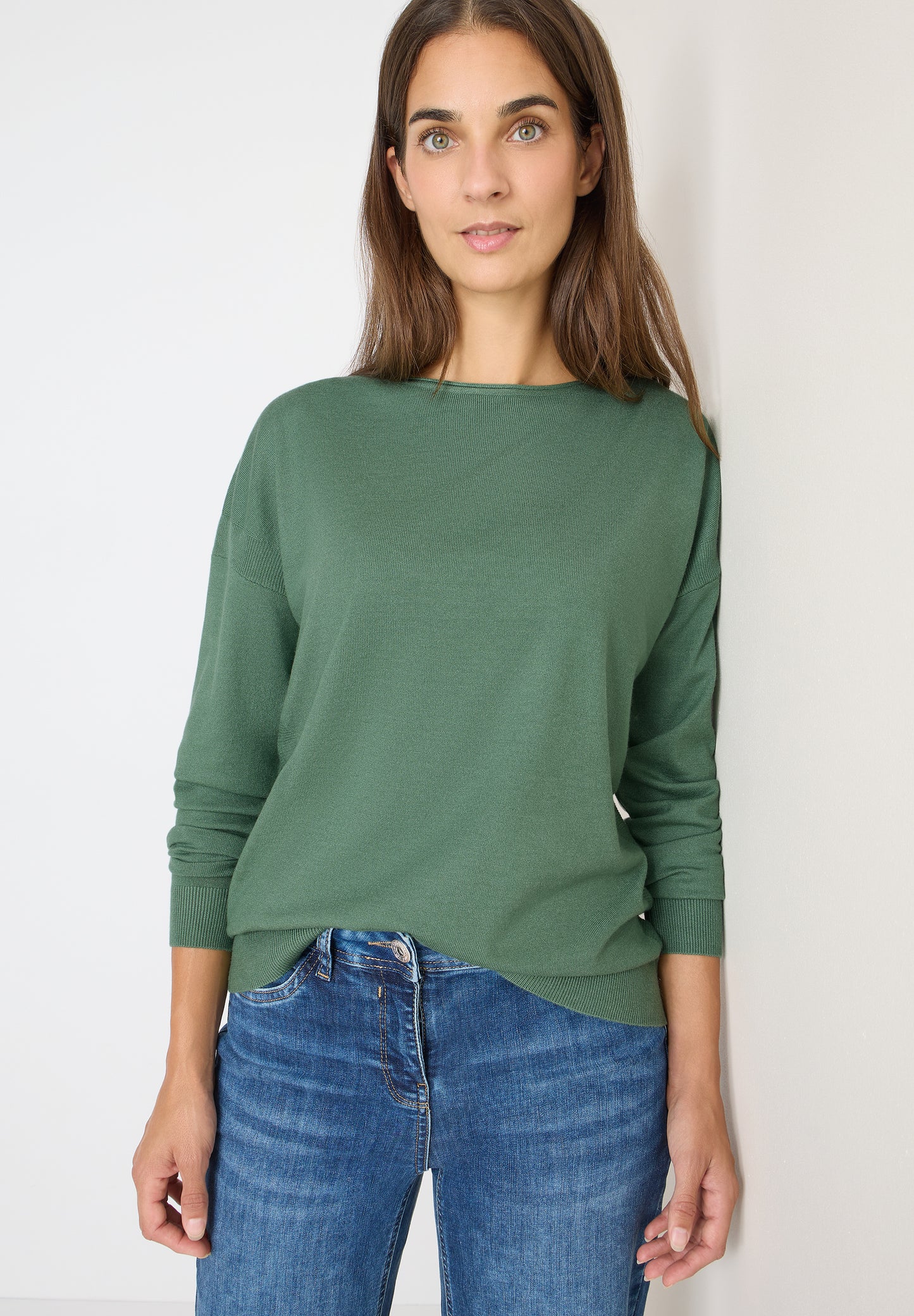 CECIL Pullover mit Strukturdetail - Farbe: highland green melange