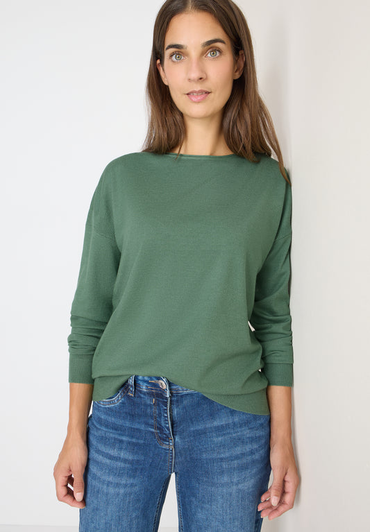 CECIL Pullover mit Strukturdetail - Farbe: highland green melange