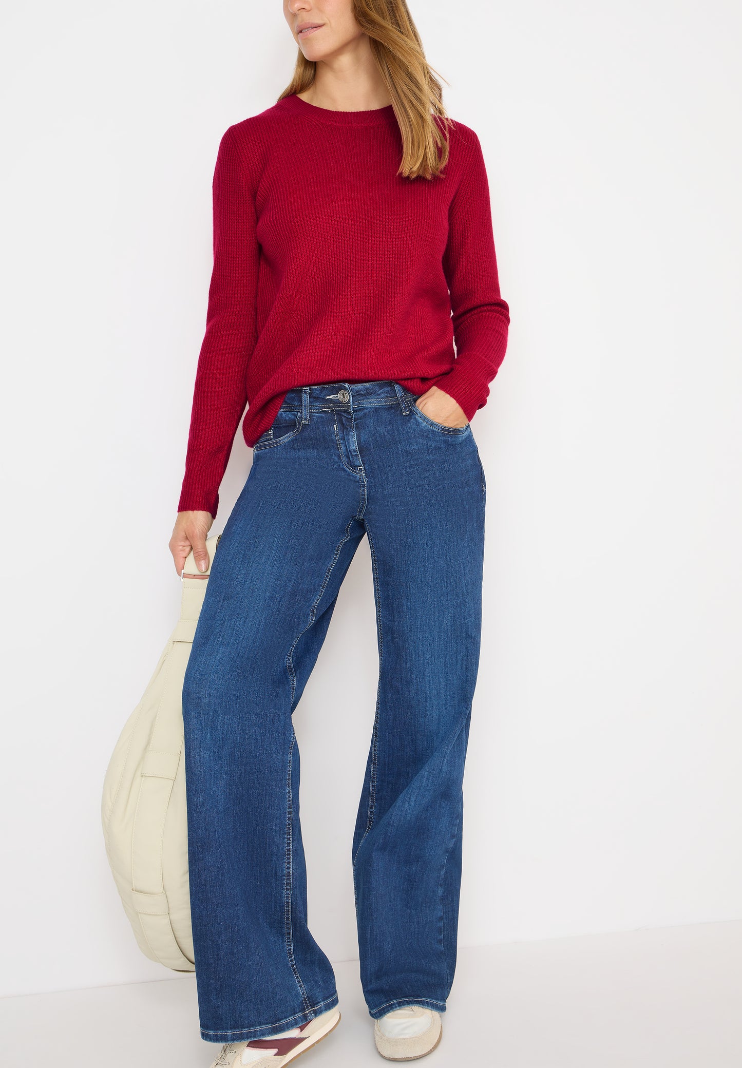CECIL Pullover mit Strukturdetails - Farbe: beaujolais red