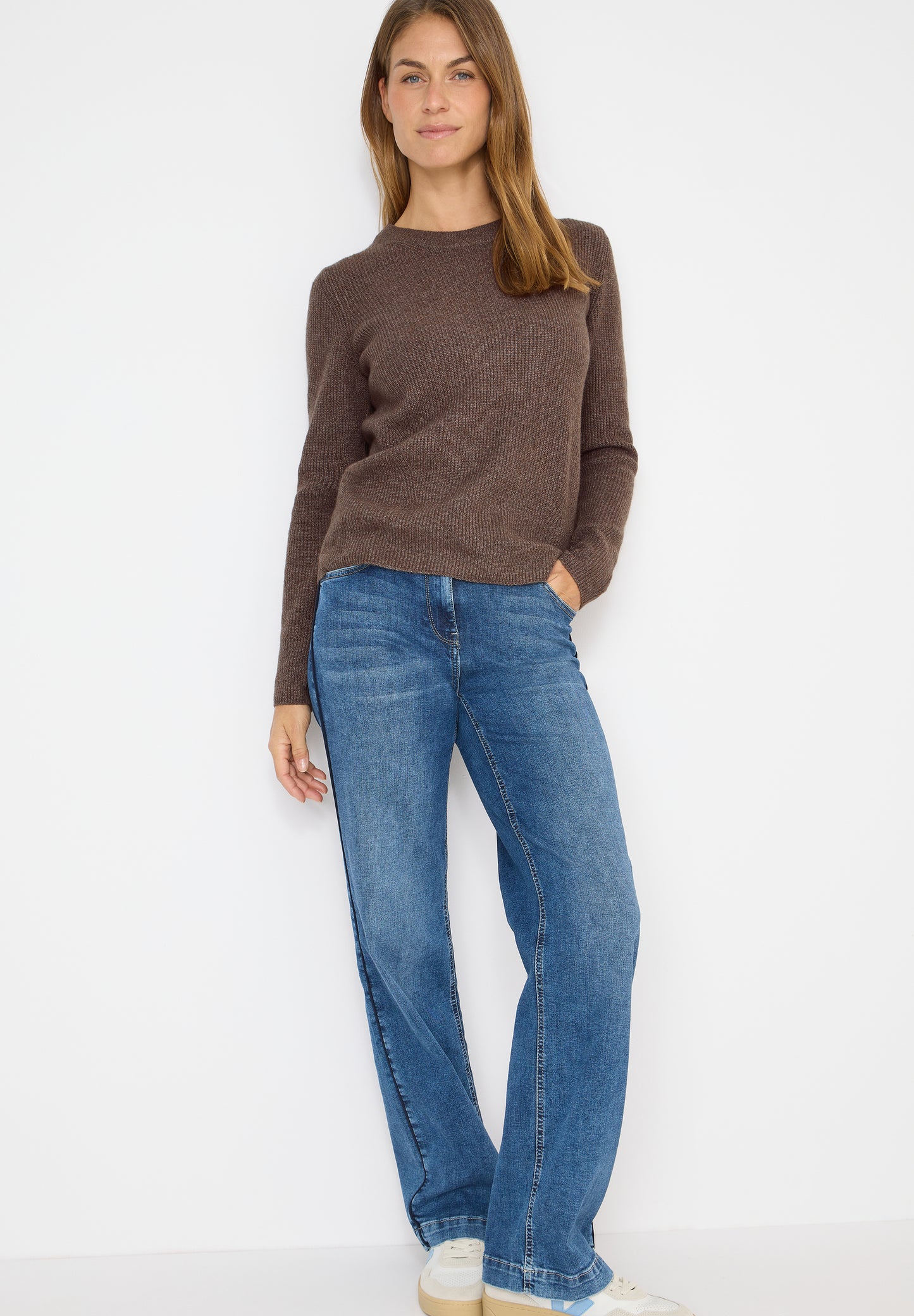 CECIL Pullover mit Strukturdetails - Farbe: mushroom taupe melange