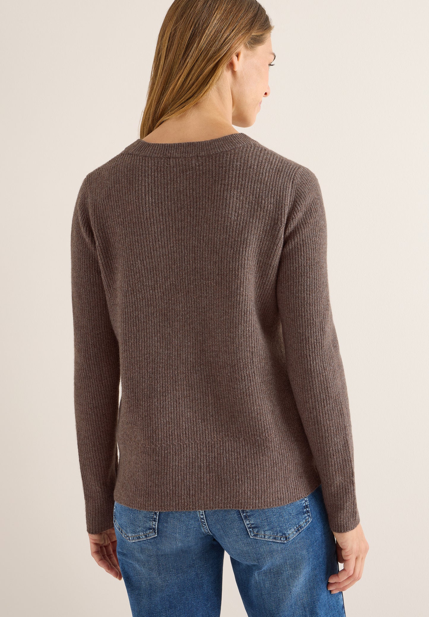 CECIL Pullover mit Strukturdetails - Farbe: mushroom taupe melange