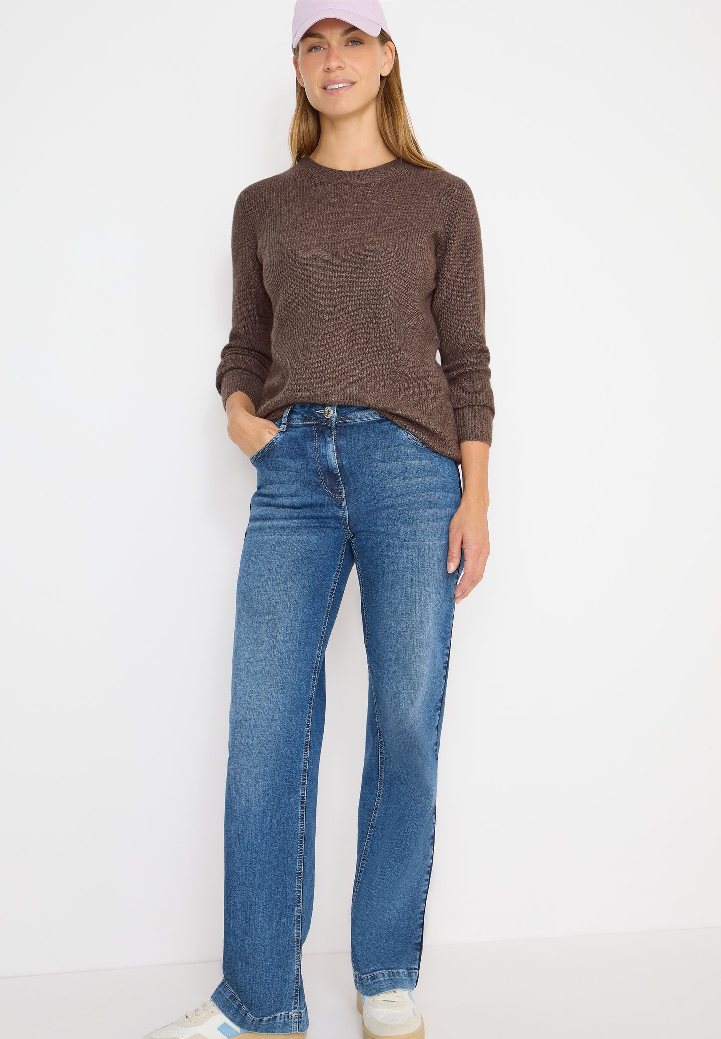 CECIL Pullover mit Strukturdetails - Farbe: mushroom taupe melange