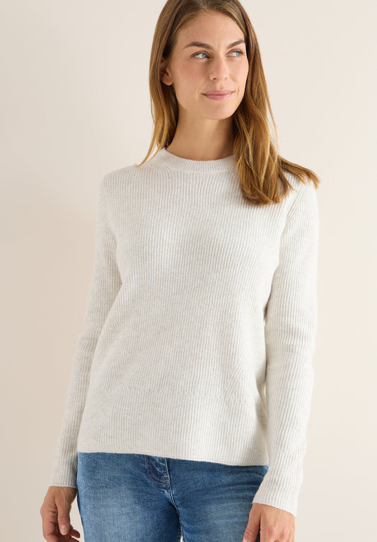 CECIL Pullover mit Strukturdetails - Farbe: eggshell melange