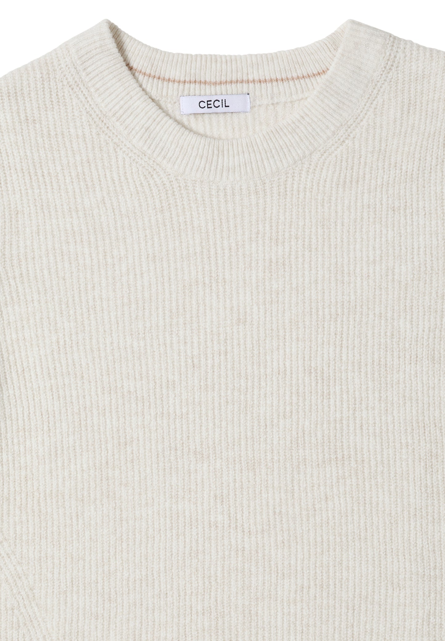 CECIL Pullover mit Strukturdetails - Farbe: eggshell melange