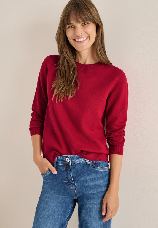 CECIL Softer Rundhals Pullover - Farbe: beaujolais red