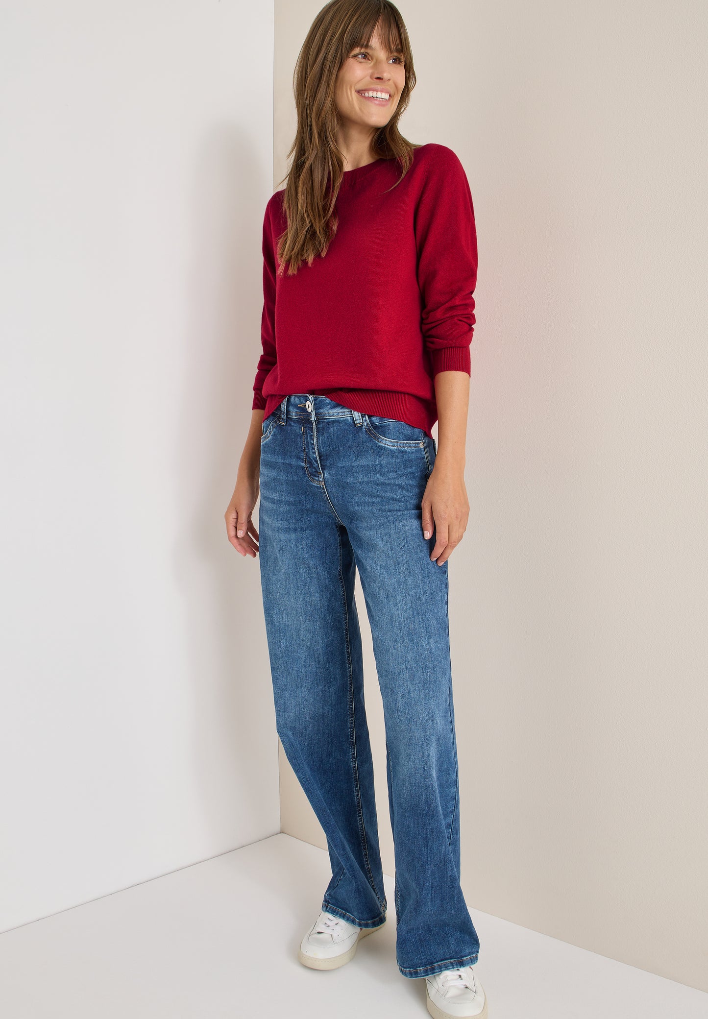 CECIL Softer Rundhals Pullover - Farbe: beaujolais red