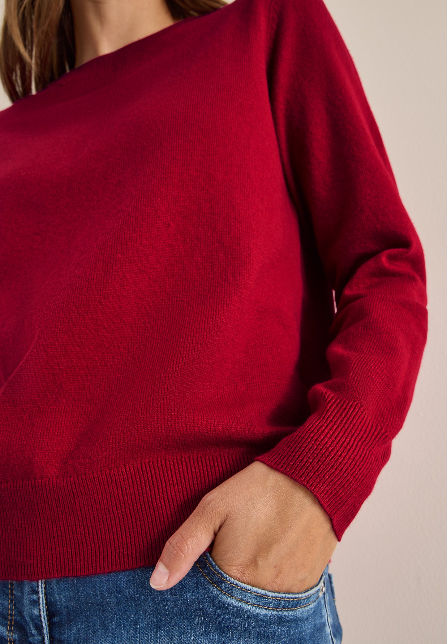 CECIL Softer Rundhals Pullover - Farbe: beaujolais red
