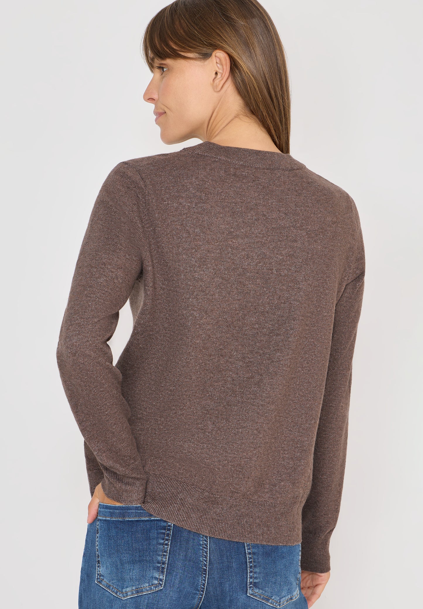 CECIL Softer Rundhals Pullover - Farbe: mushroom taupe melange