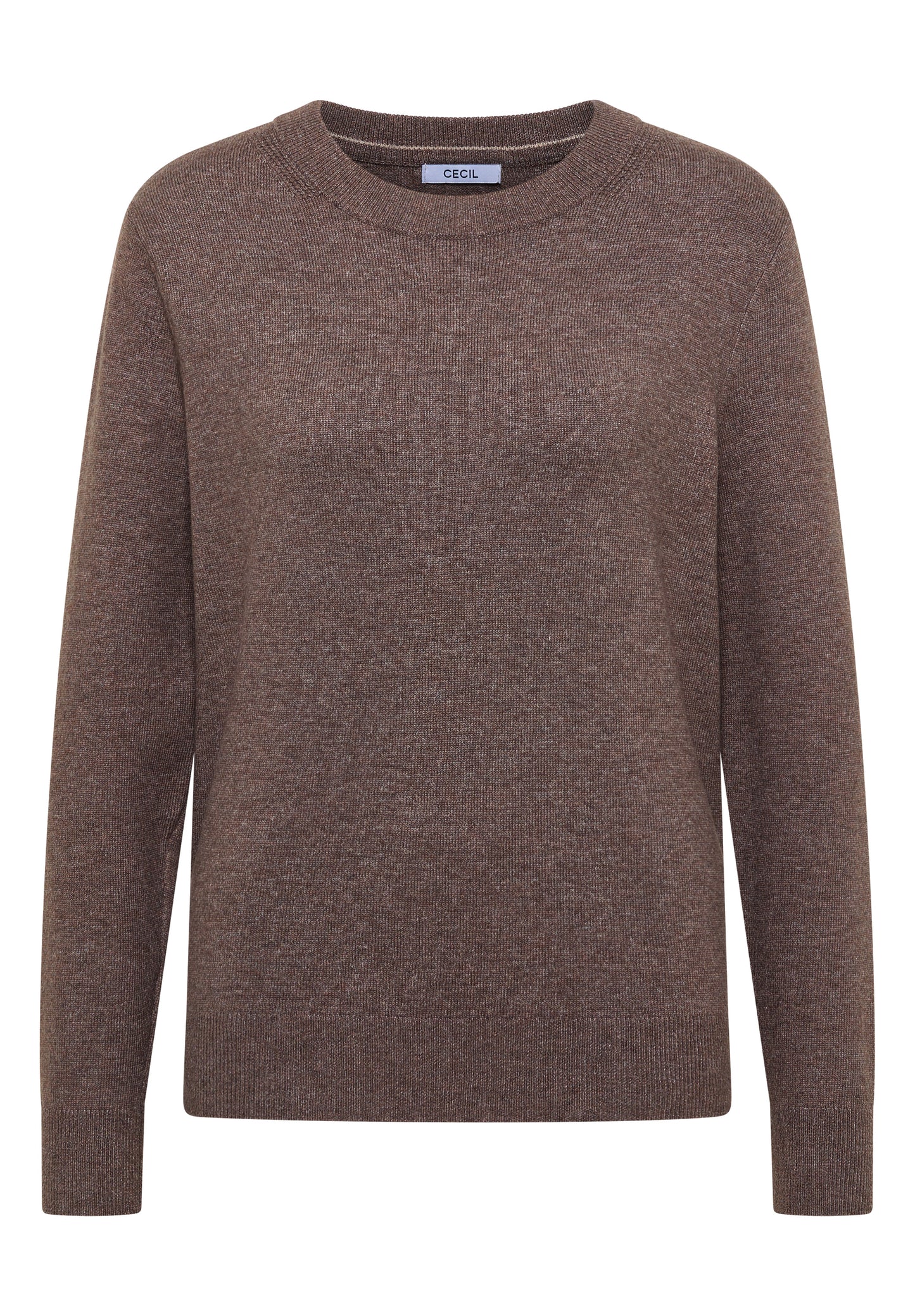 CECIL Softer Rundhals Pullover - Farbe: mushroom taupe melange