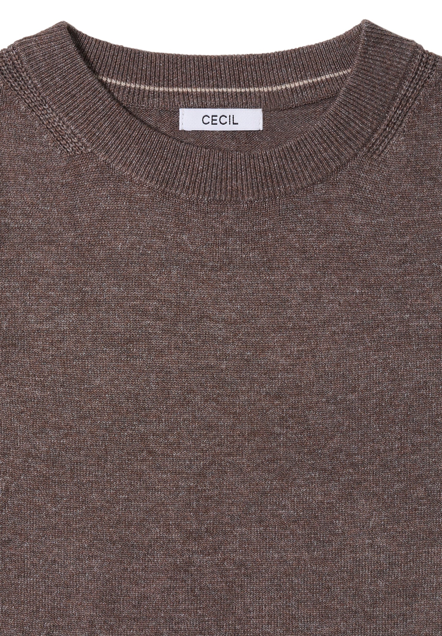 CECIL Softer Rundhals Pullover - Farbe: mushroom taupe melange