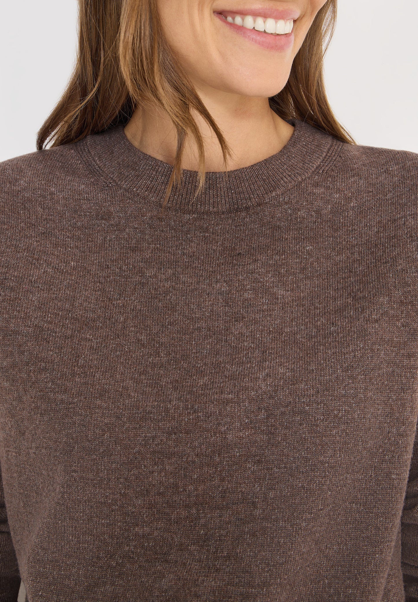 CECIL Softer Rundhals Pullover - Farbe: mushroom taupe melange