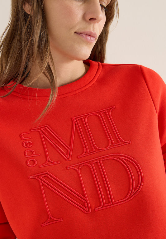 CECIL Sweatshirt mit Stickerei - Farbe: pumpkin orange