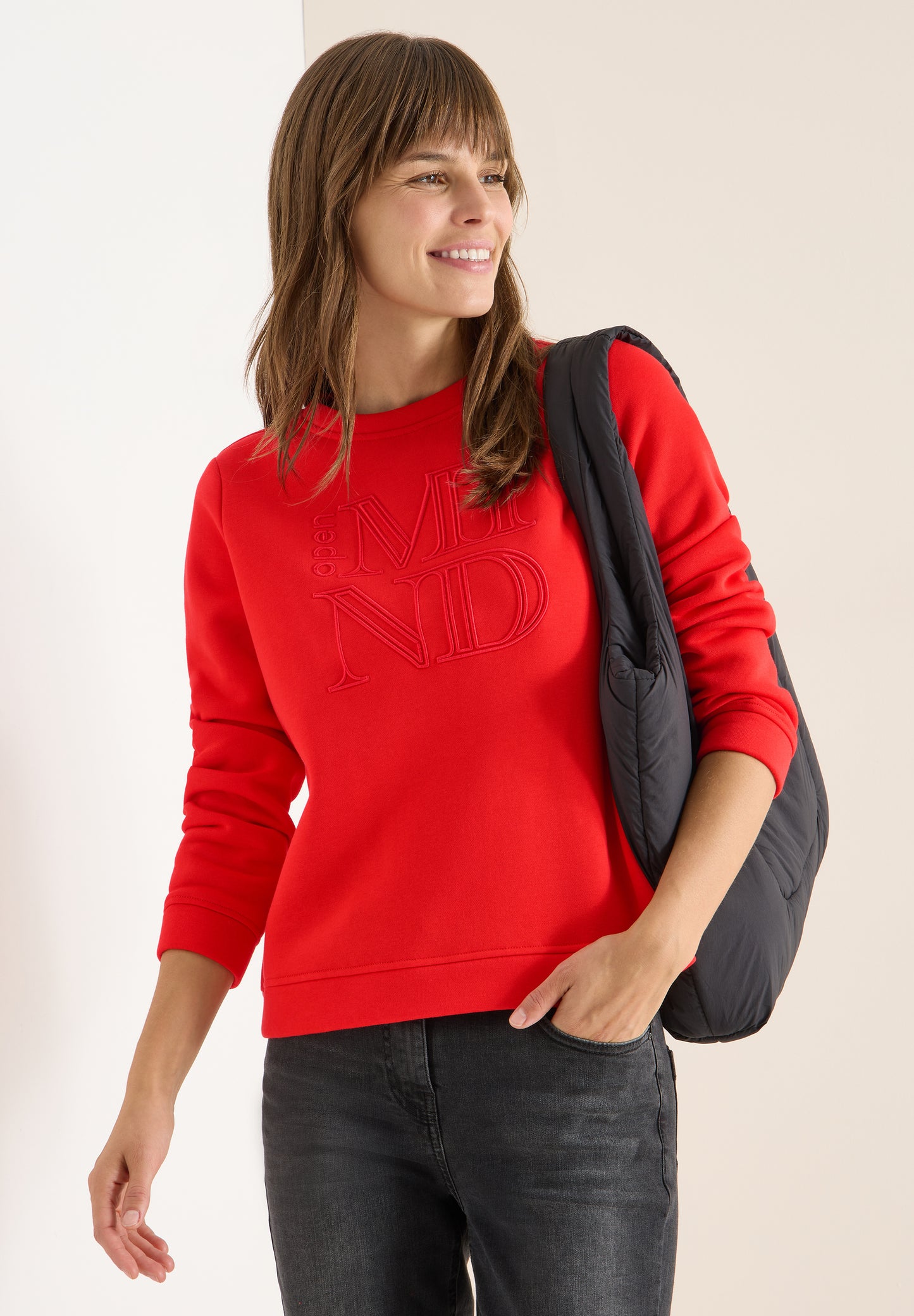 CECIL Sweatshirt mit Stickerei - Farbe: pumpkin orange