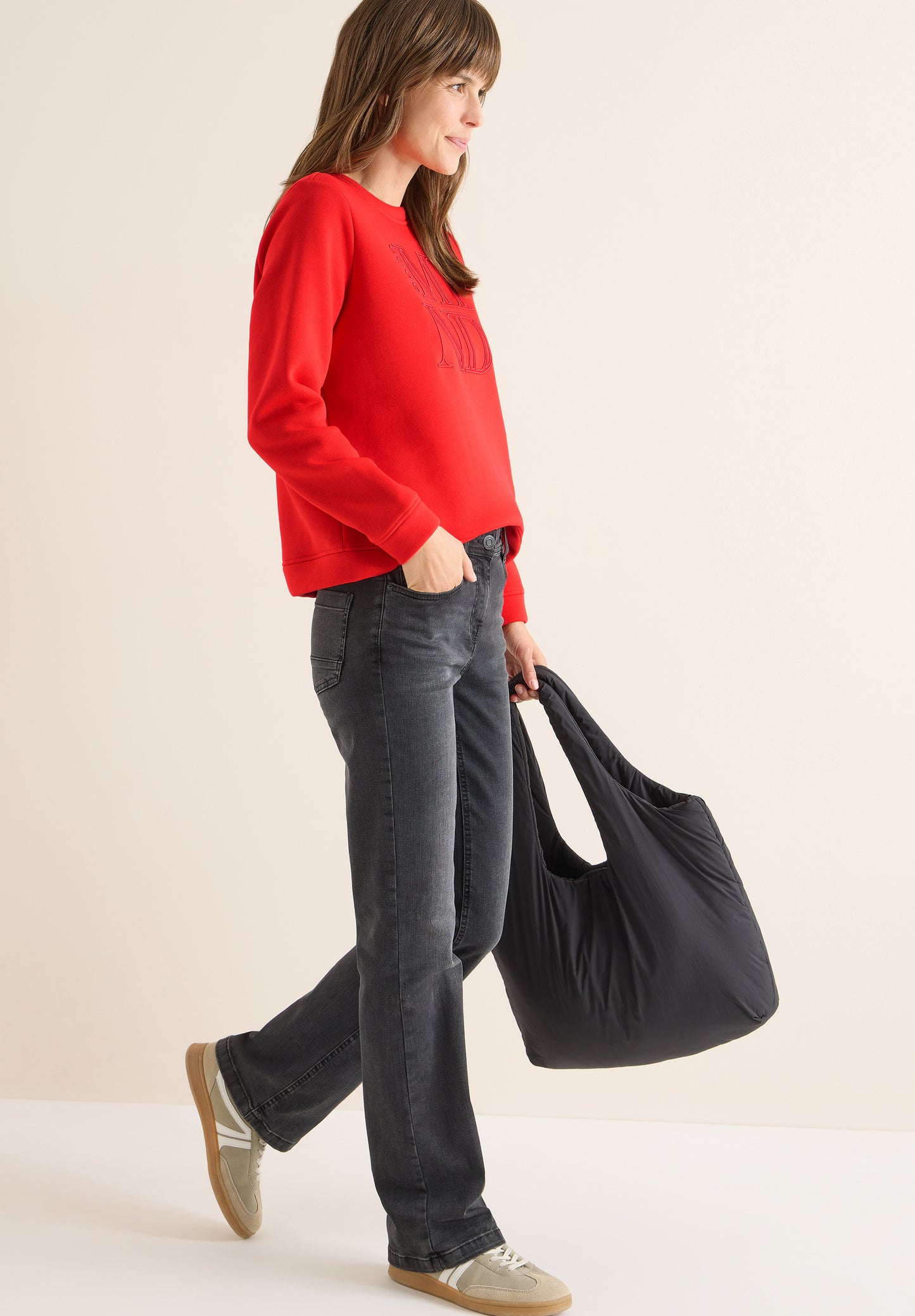 CECIL Sweatshirt mit Stickerei - Farbe: pumpkin orange