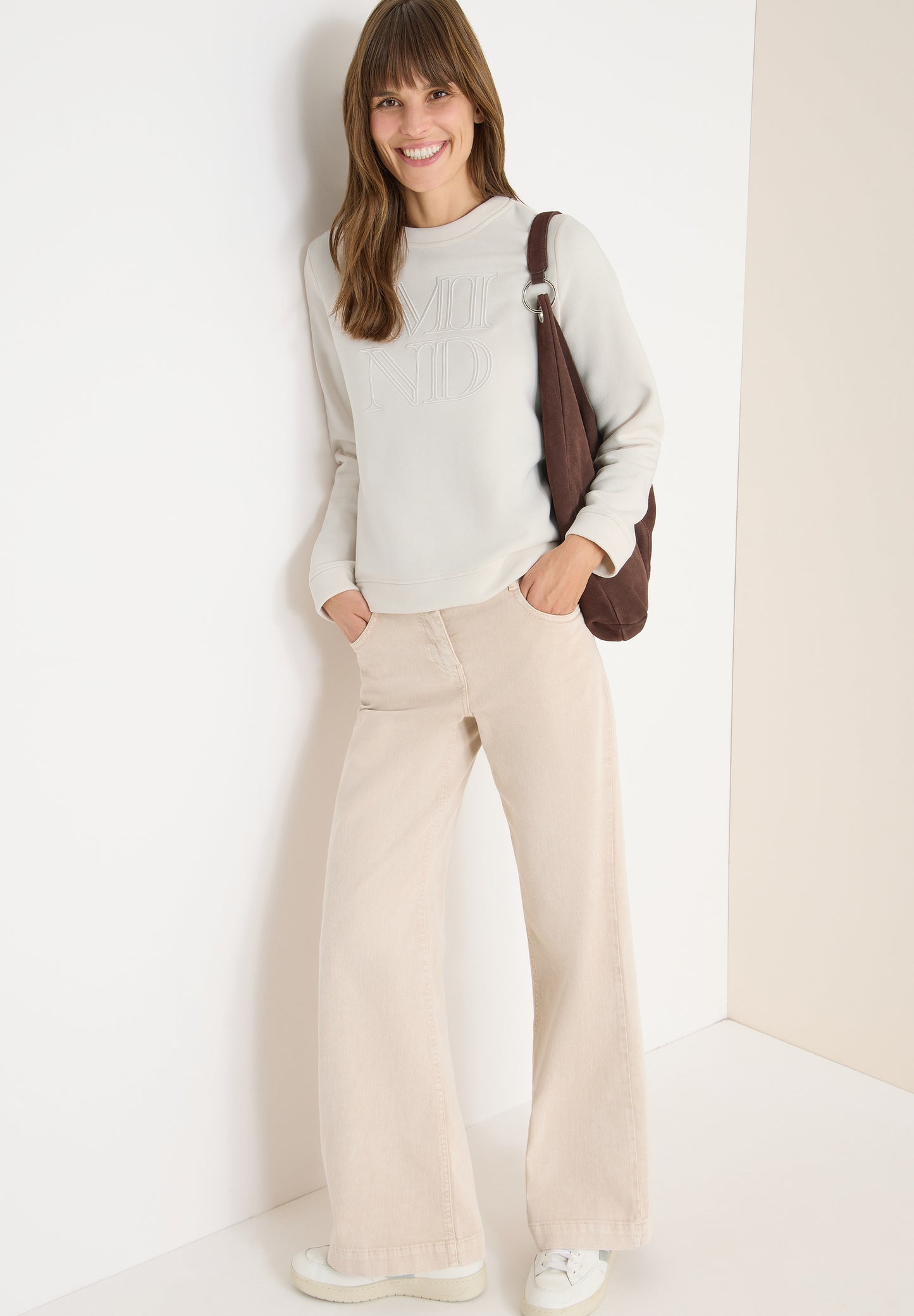 CECIL Sweatshirt mit Stickerei - Farbe: light greige