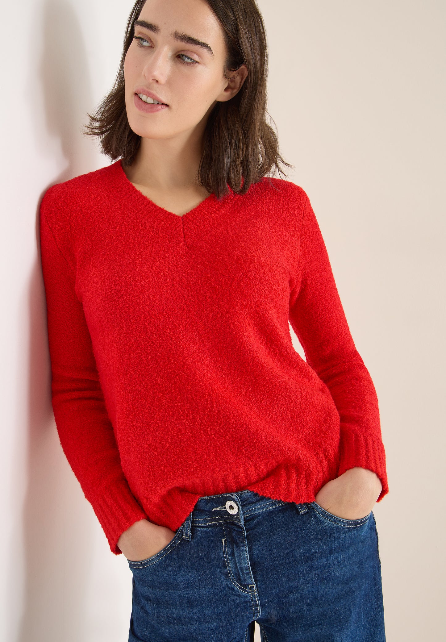 CECIL V-Neck Pullover - Farbe: pumkin orange