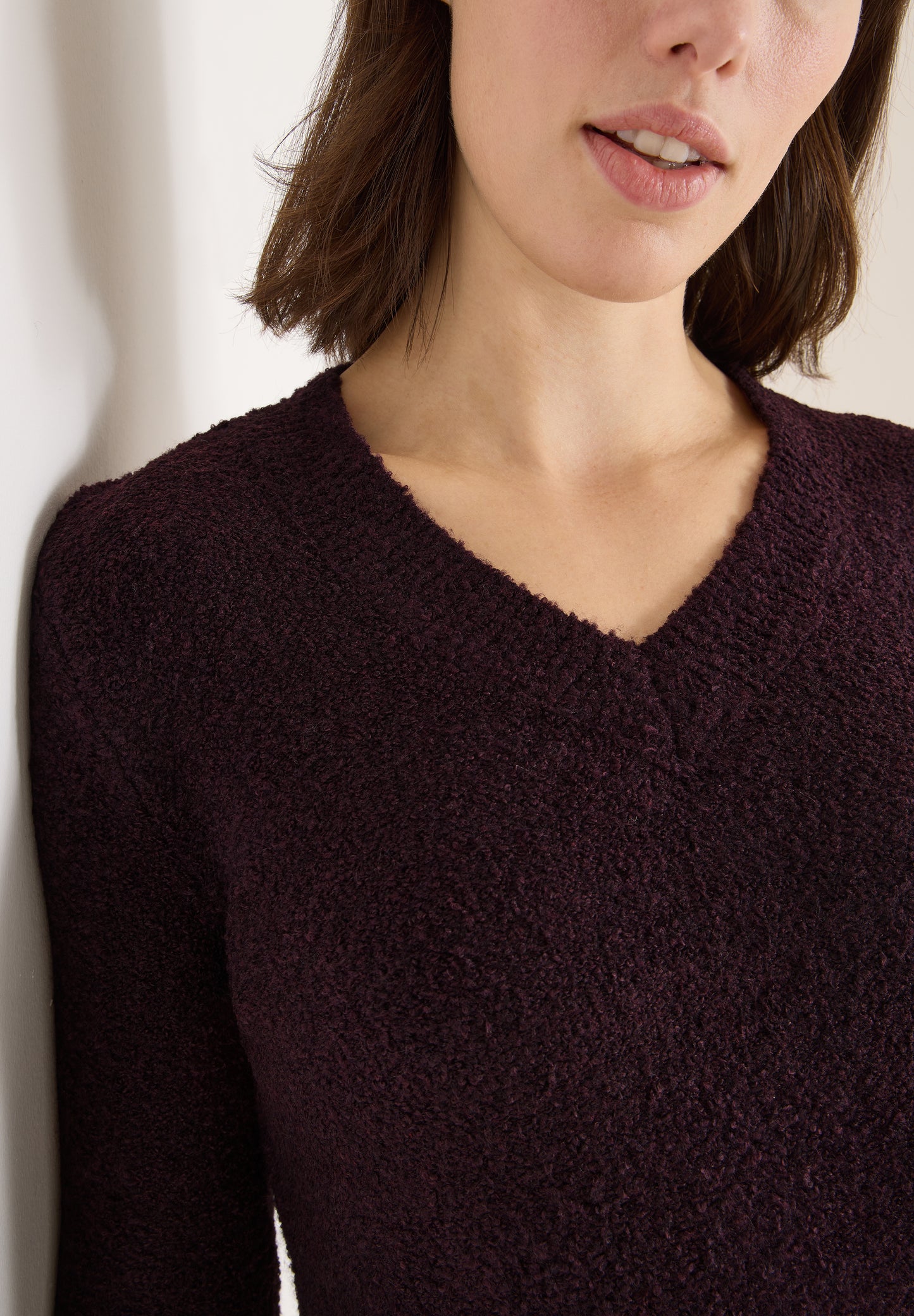 CECIL V-Neck Pullover - Farbe: eggplant red
