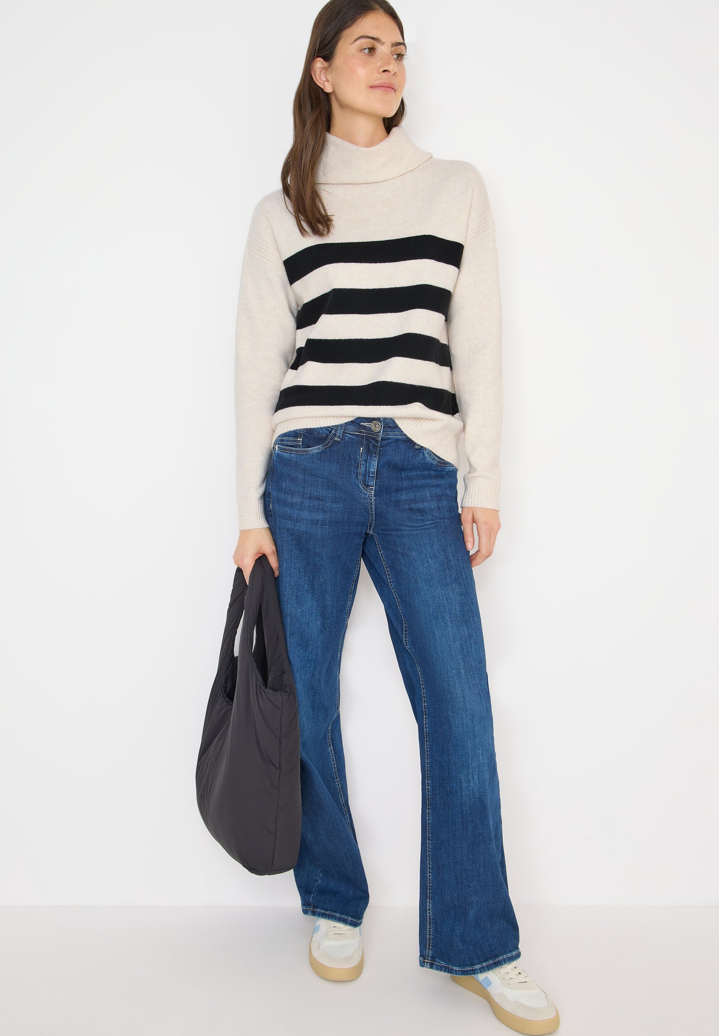 CECIL Softer Rollkragenpullover - Farbe: light greige melange