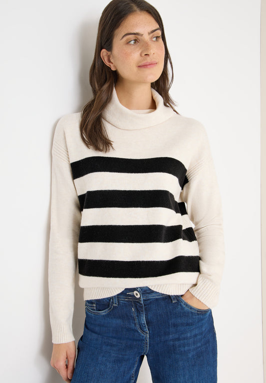 CECIL Softer Rollkragenpullover - Farbe: light greige melange