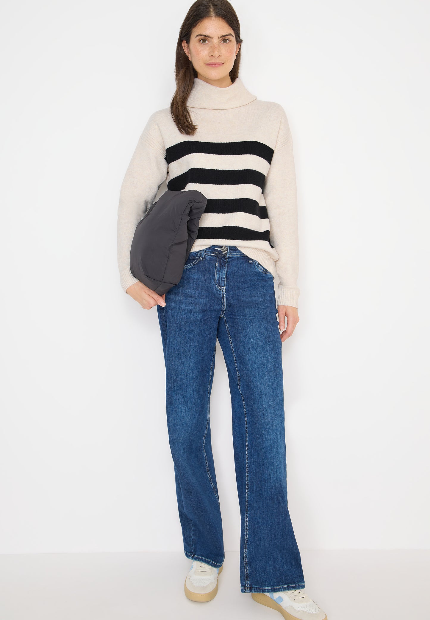 CECIL Softer Rollkragenpullover - Farbe: light greige melange