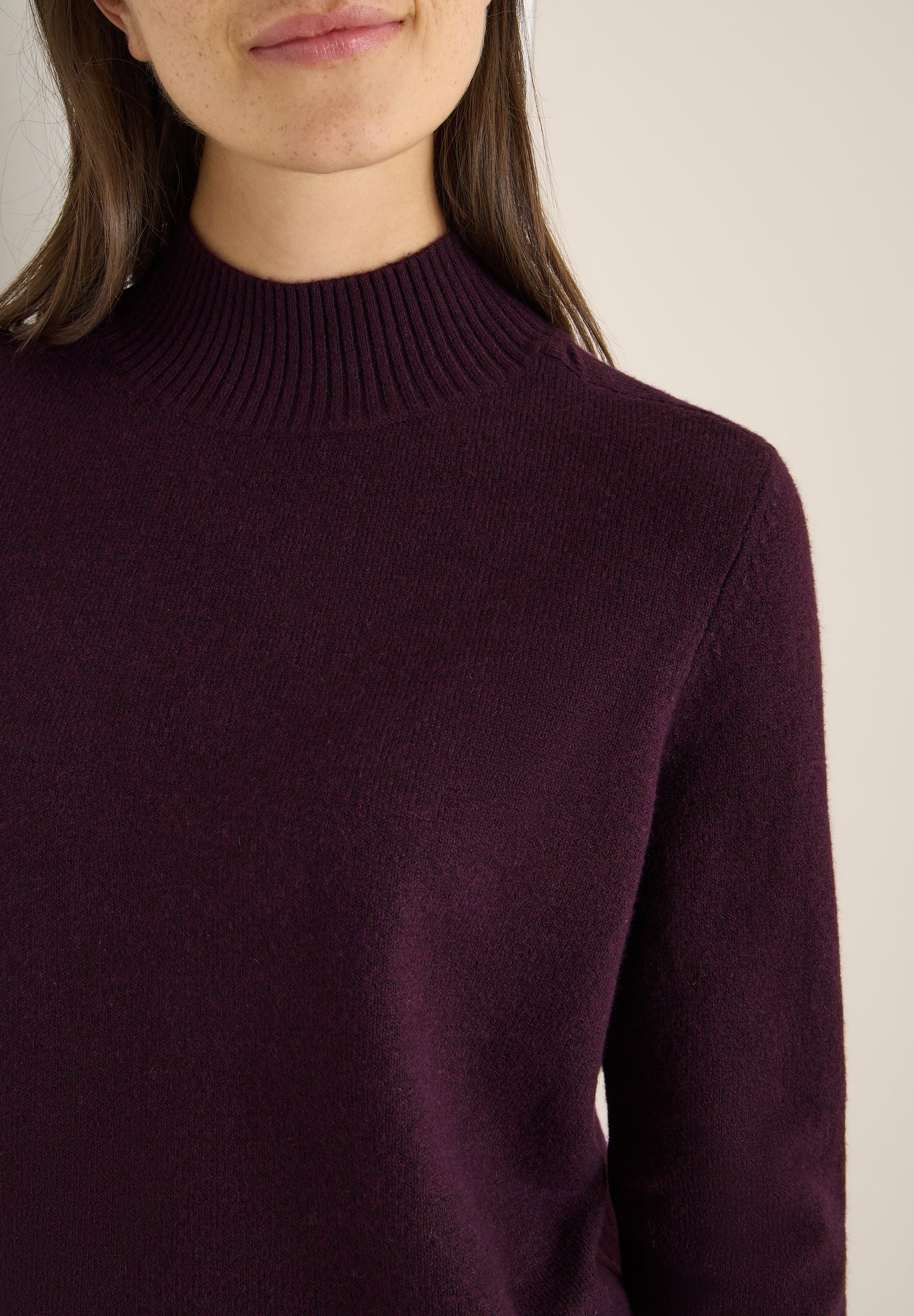 CECIL - Cosy Turtleneck Pullover - Farbe: eggplant red melange