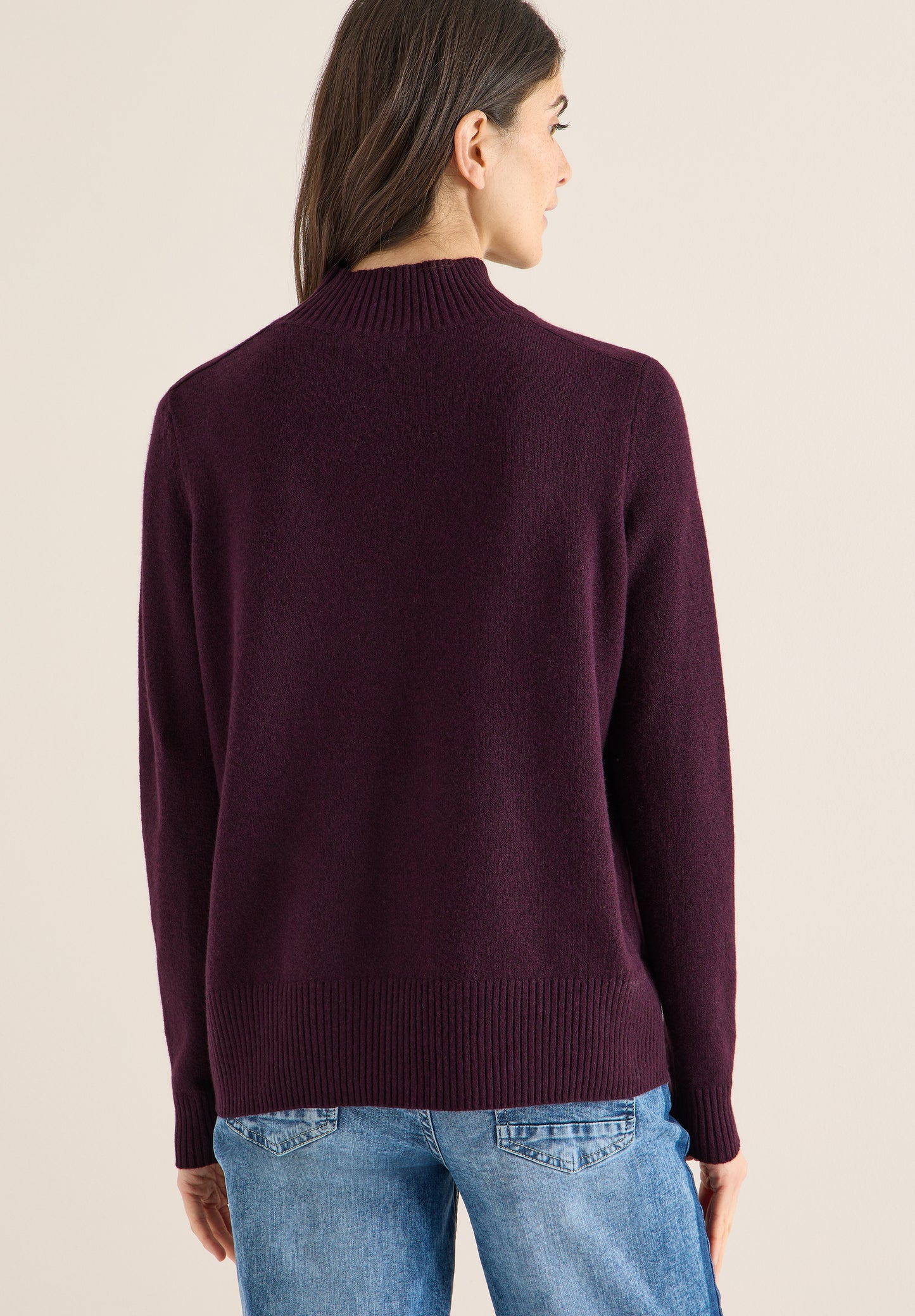 CECIL - Cosy Turtleneck Pullover - Farbe: eggplant red melange