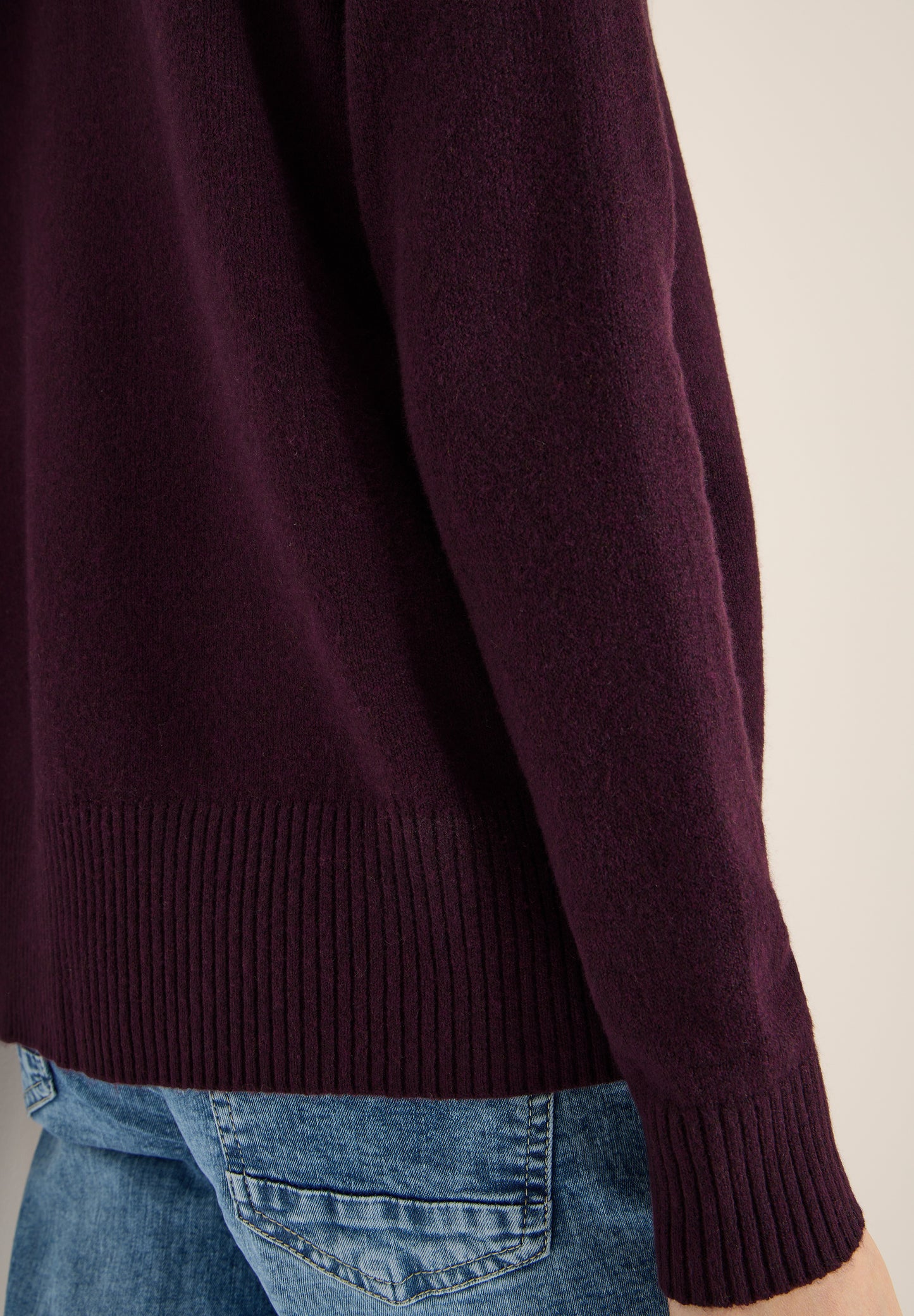 CECIL - Cosy Turtleneck Pullover - Farbe: eggplant red melange