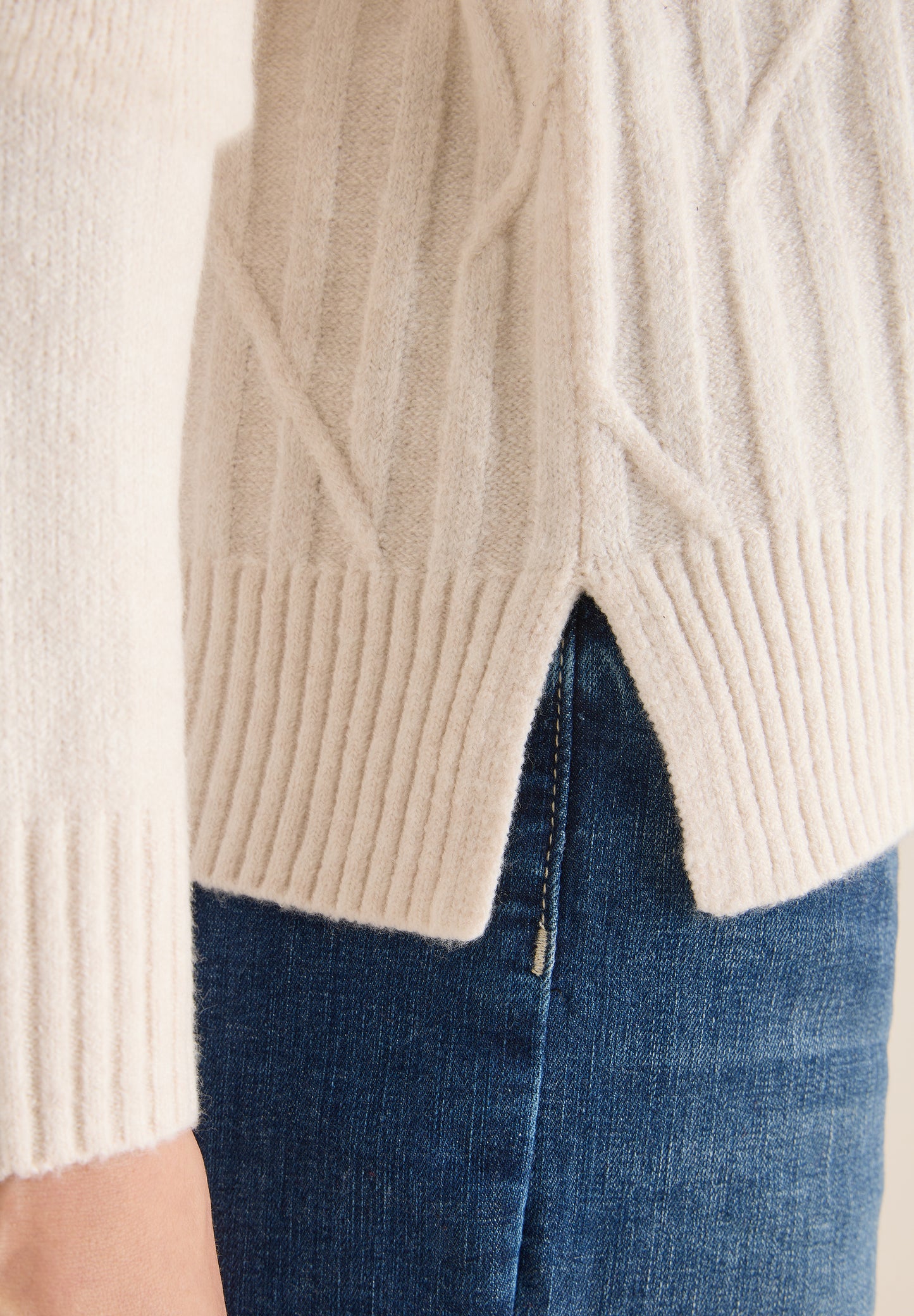 CECIL Struktur Rollkragenpullover - Farbe: light greige