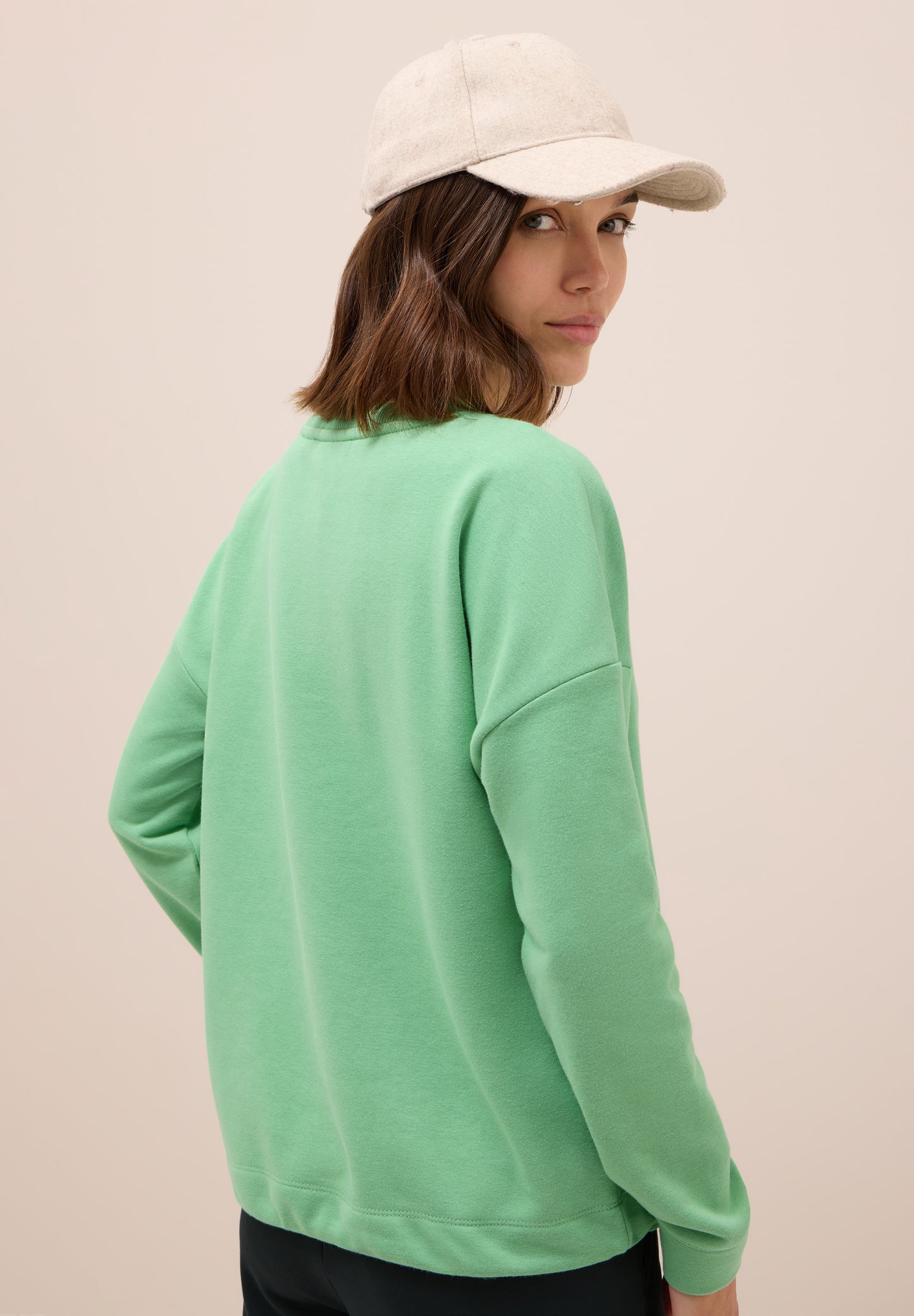 CECIL Sweatshirt mit Tunnelzug - Farbe: fennel green