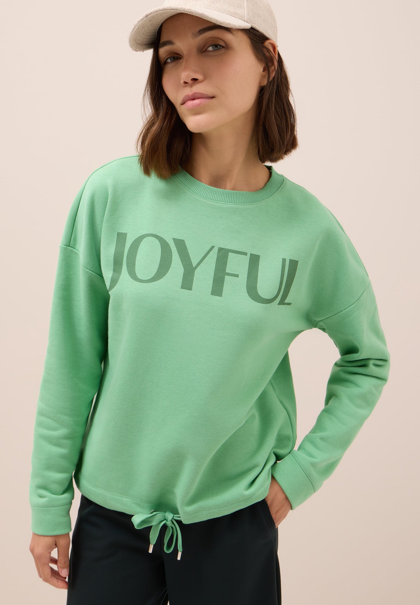 CECIL Sweatshirt mit Tunnelzug - Farbe: fennel green