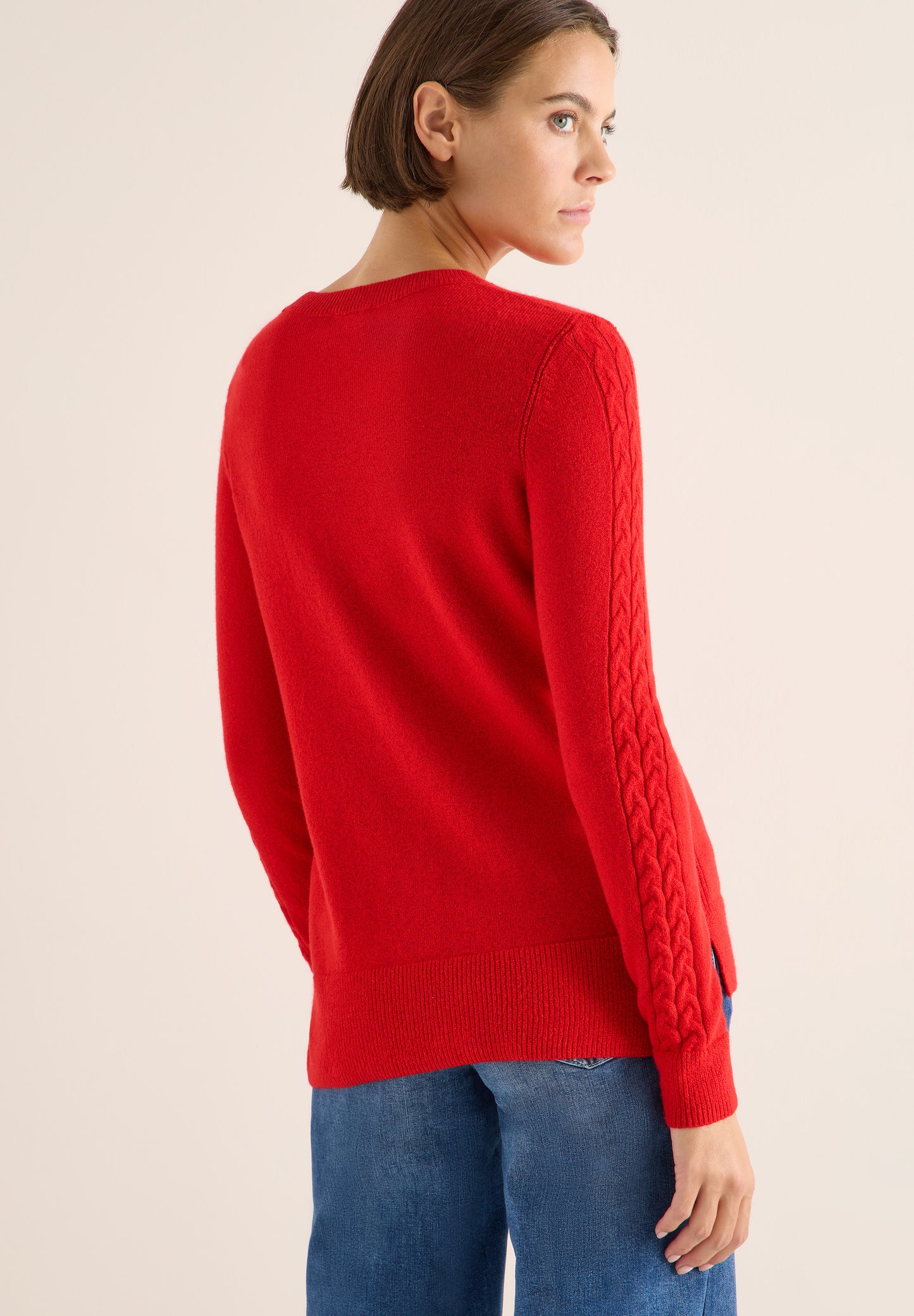 CECIL Pullover mit Strickdetail - Farbe: fiery red